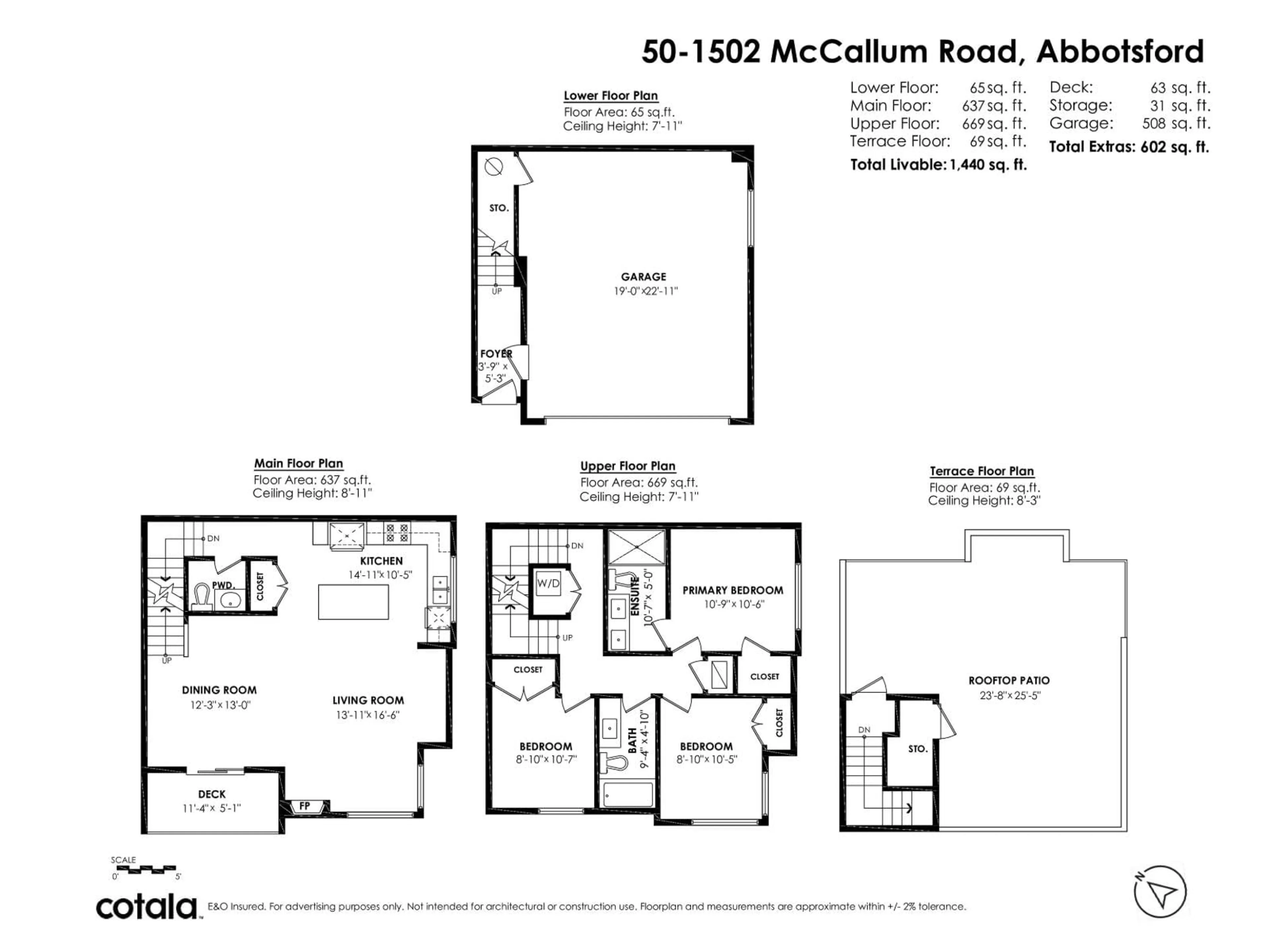 Floor plan for 50 - 1502 MCCALLUM ROAD, Abbotsford British Columbia V2S0K7