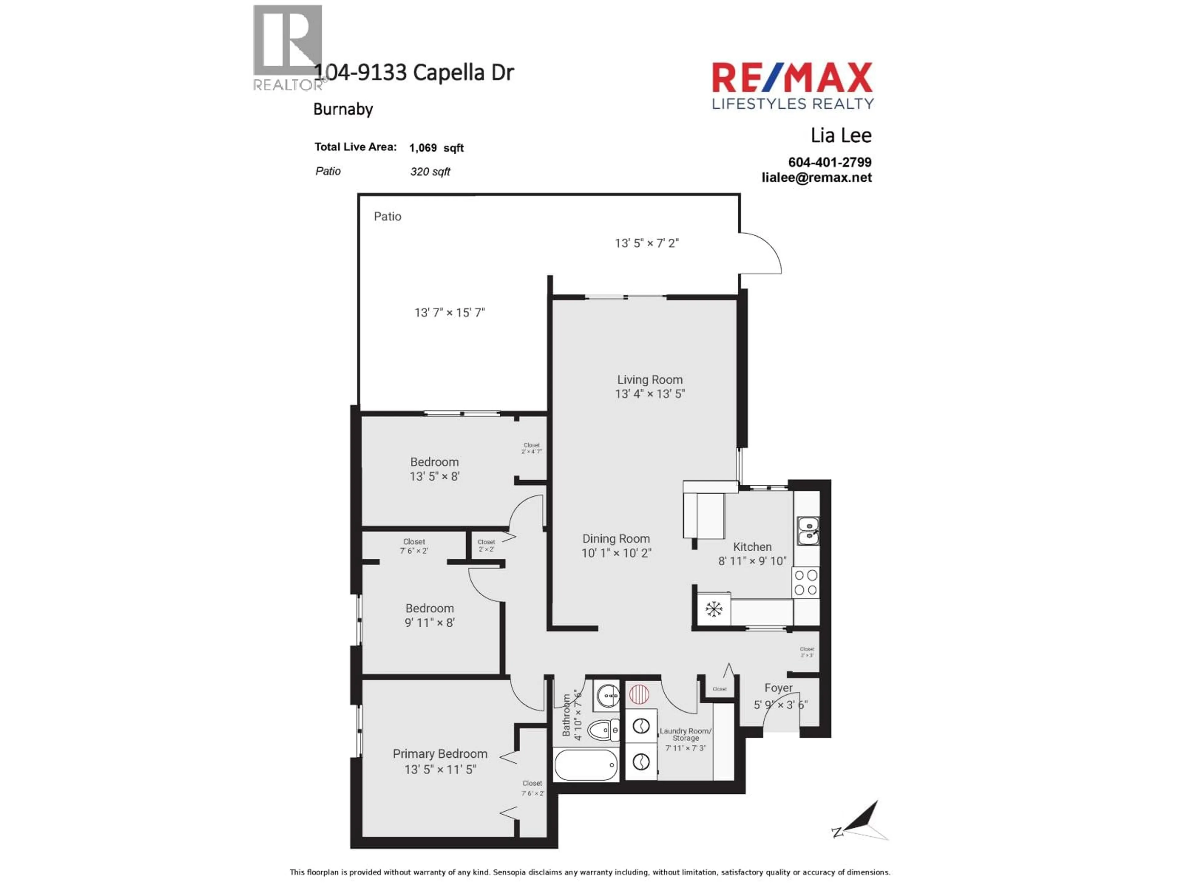 Floor plan for 104 - 9133 CAPELLA DRIVE, Burnaby British Columbia V3J7K4