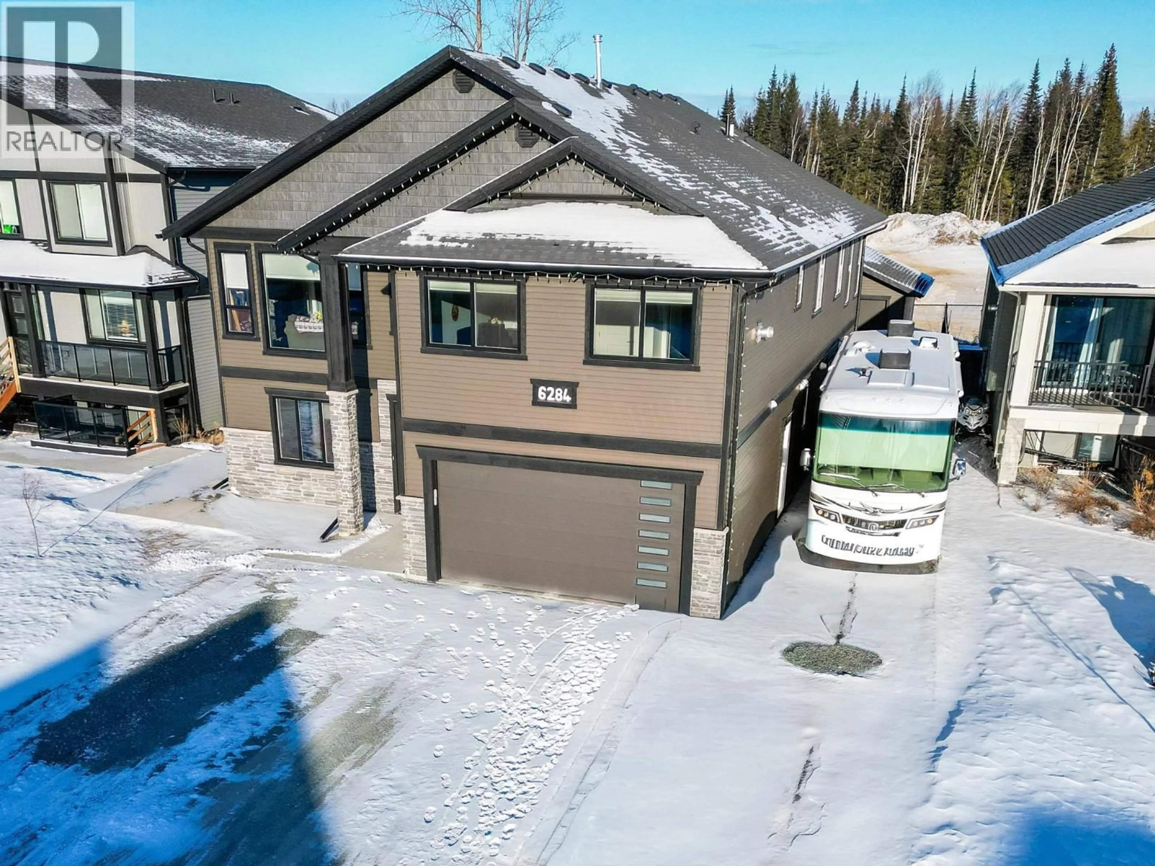 A pic from outside/outdoor area/front of a property/back of a property/a pic from drone, street for 6284 ORBIN PLACE, Prince George British Columbia V2K4X8