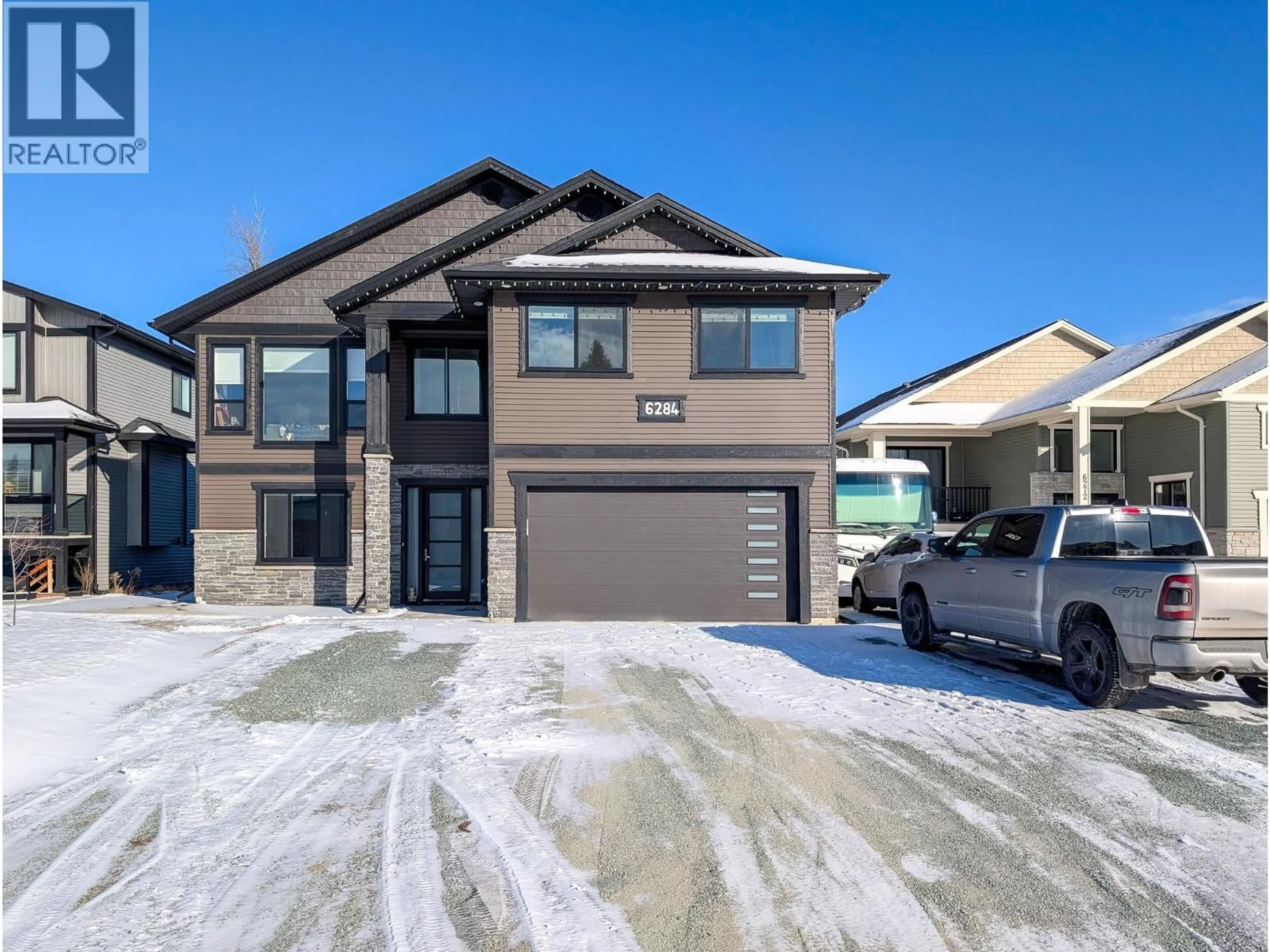 Home with brick exterior material, street for 6284 ORBIN PLACE, Prince George British Columbia V2K4X8