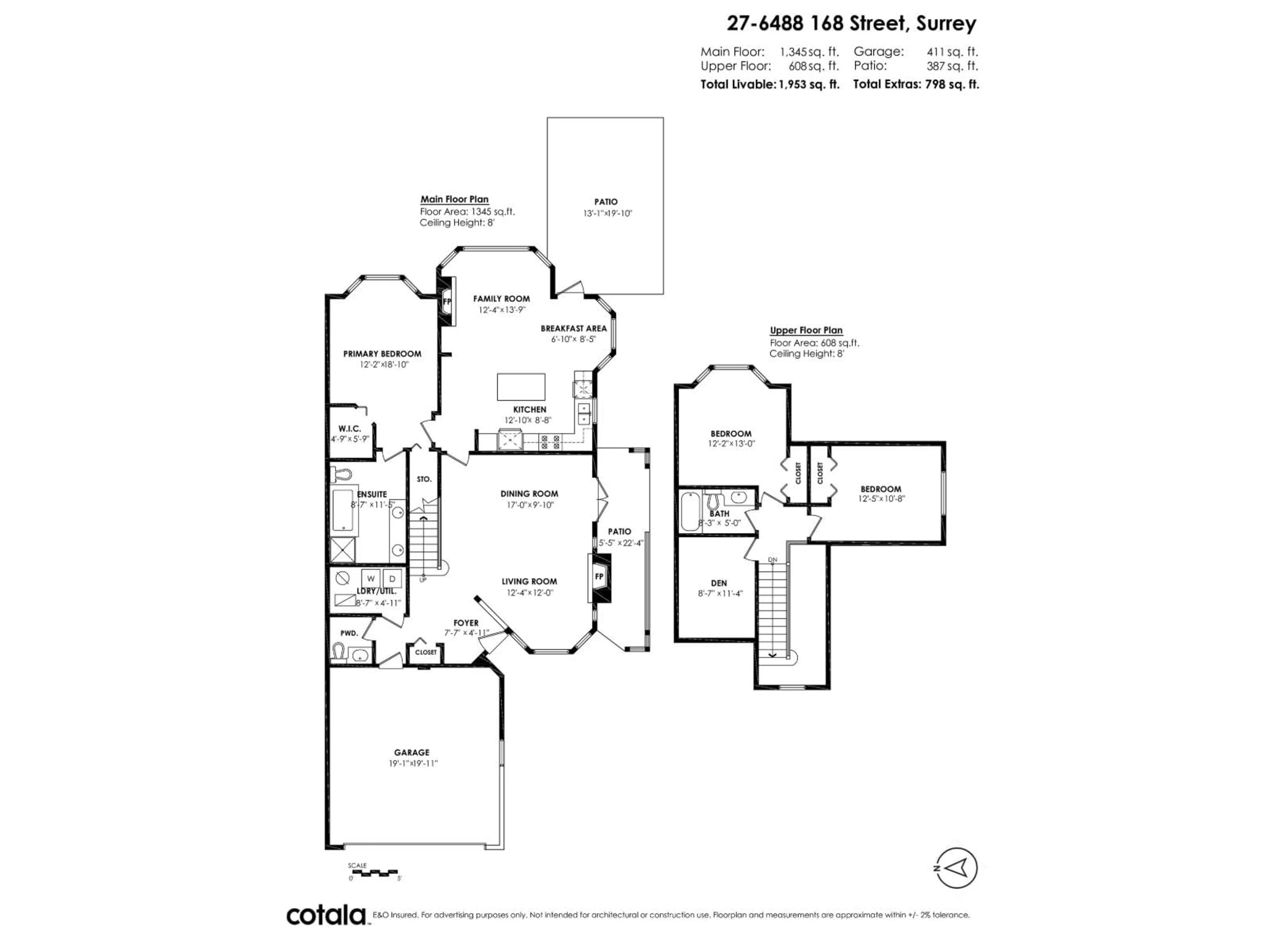 Floor plan for 27 - 6488 168 STREET, Surrey British Columbia V3S8Z1