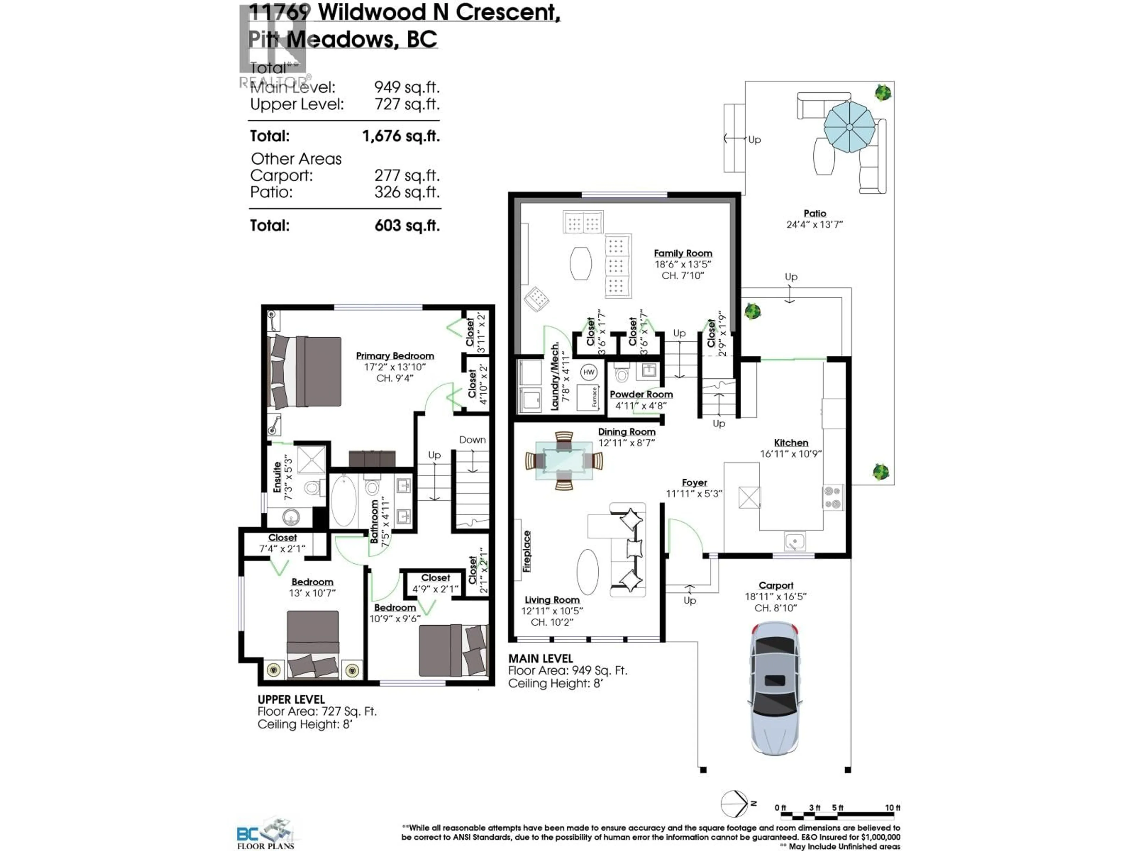 Floor plan for 11769 WILDWOOD CRESCENT, Pitt Meadows British Columbia V3Y1M1