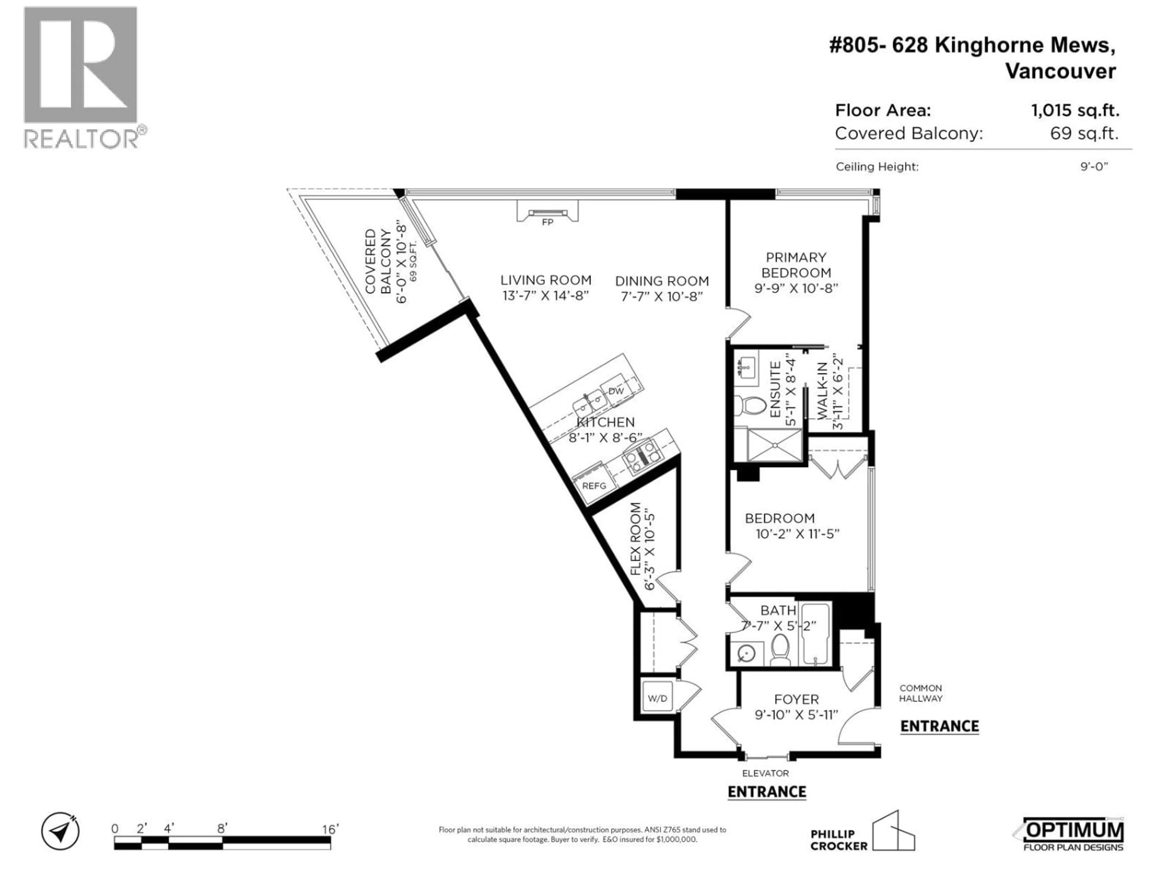 Floor plan for 805 - 628 KINGHORNE MEWS, Vancouver British Columbia V6Z3H6