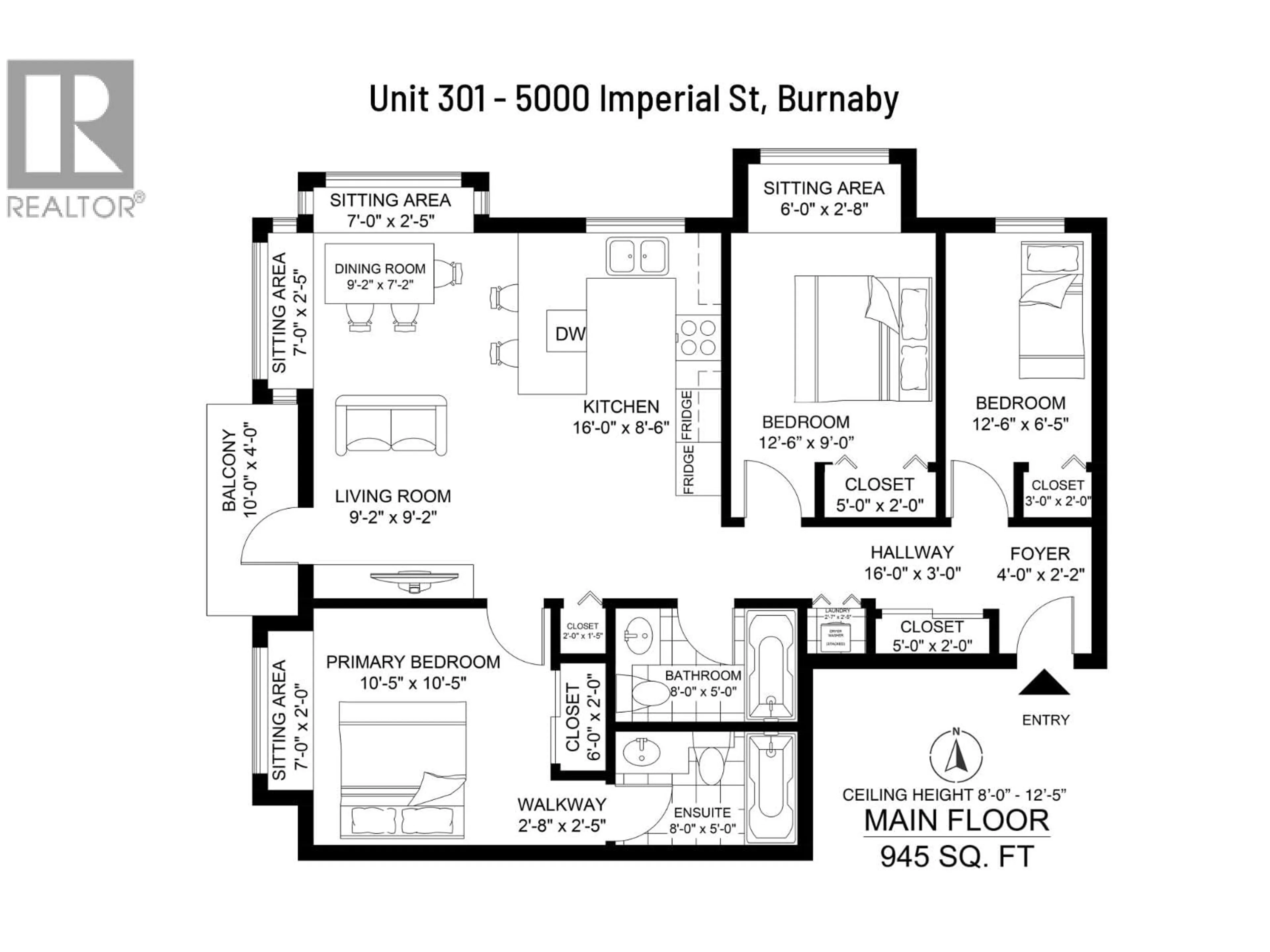 Floor plan for 301 - 5000 IMPERIAL STREET, Burnaby British Columbia V5J1C8