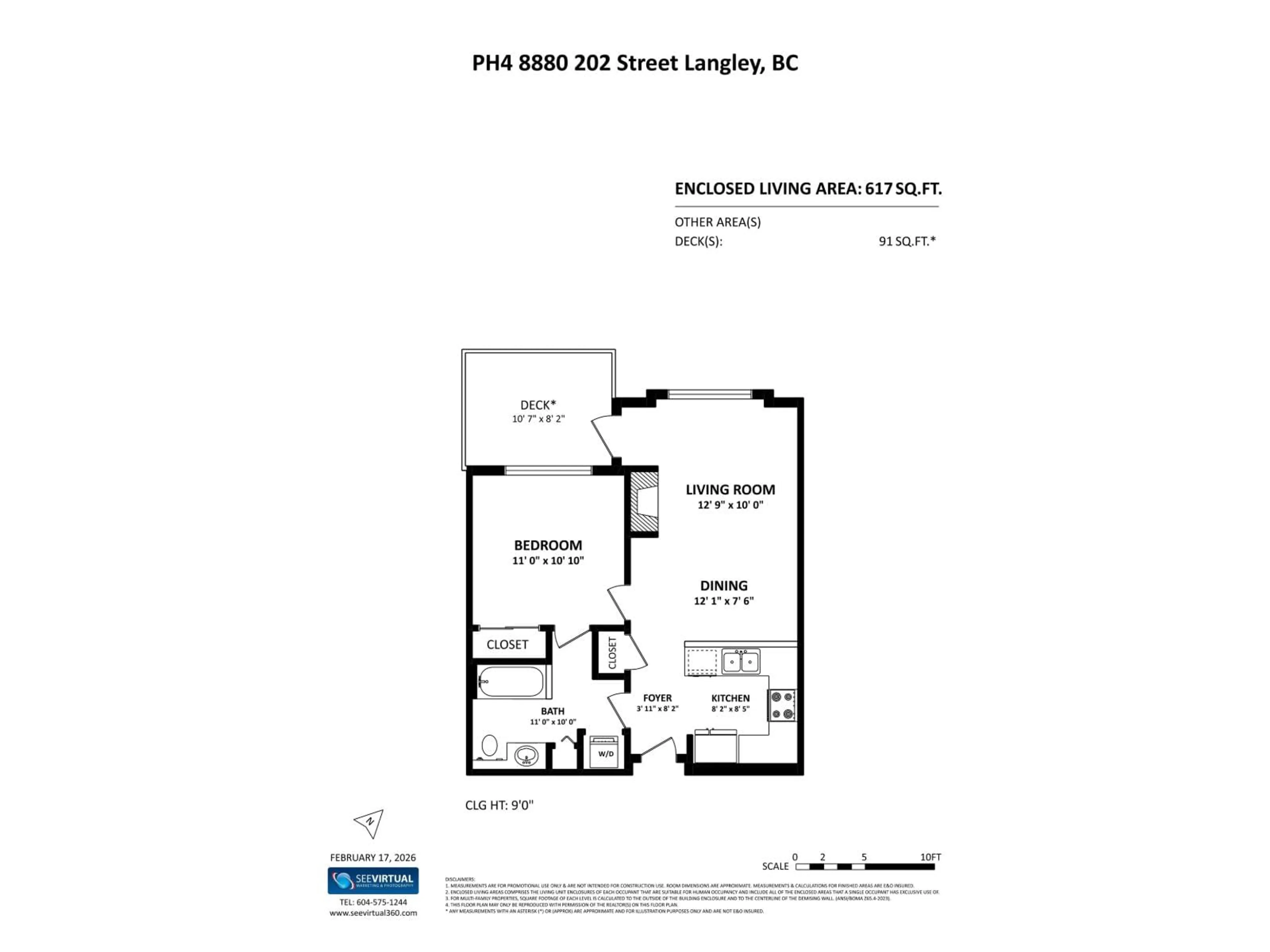 Floor plan for 404 - 8880 202 STREET, Langley British Columbia V1M4E7