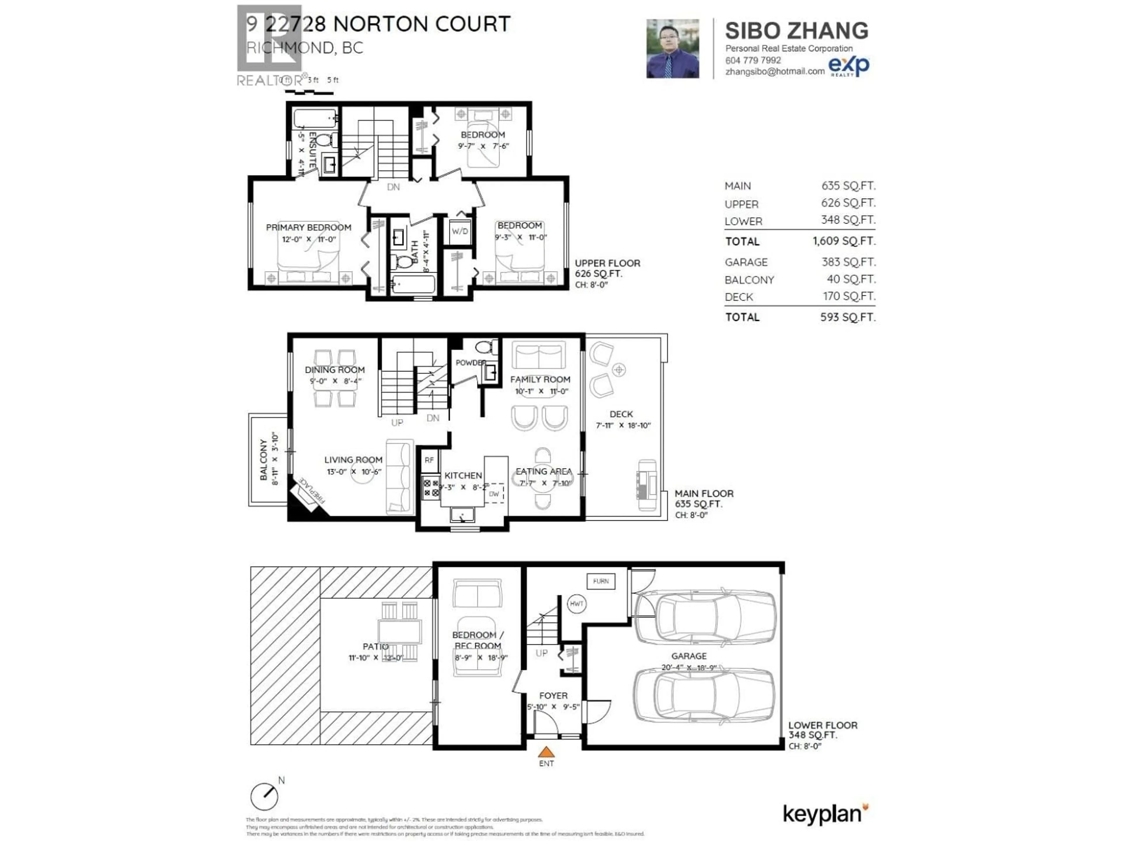 Floor plan for 9 - 22728 NORTON COURT, Richmond British Columbia V6V2W7