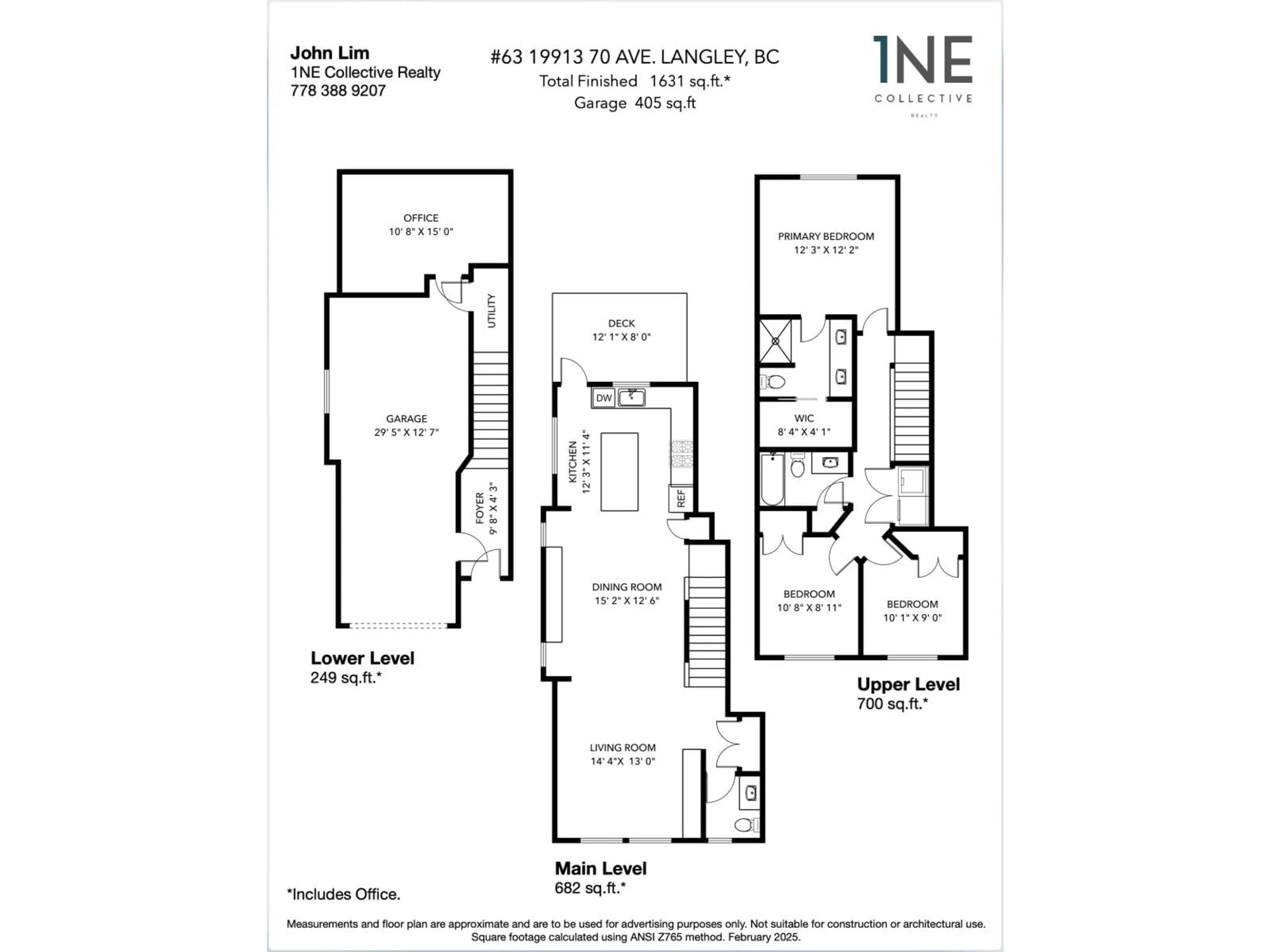 Floor plan for 63 - 19913 70 AVENUE, Langley British Columbia V2Y0S9