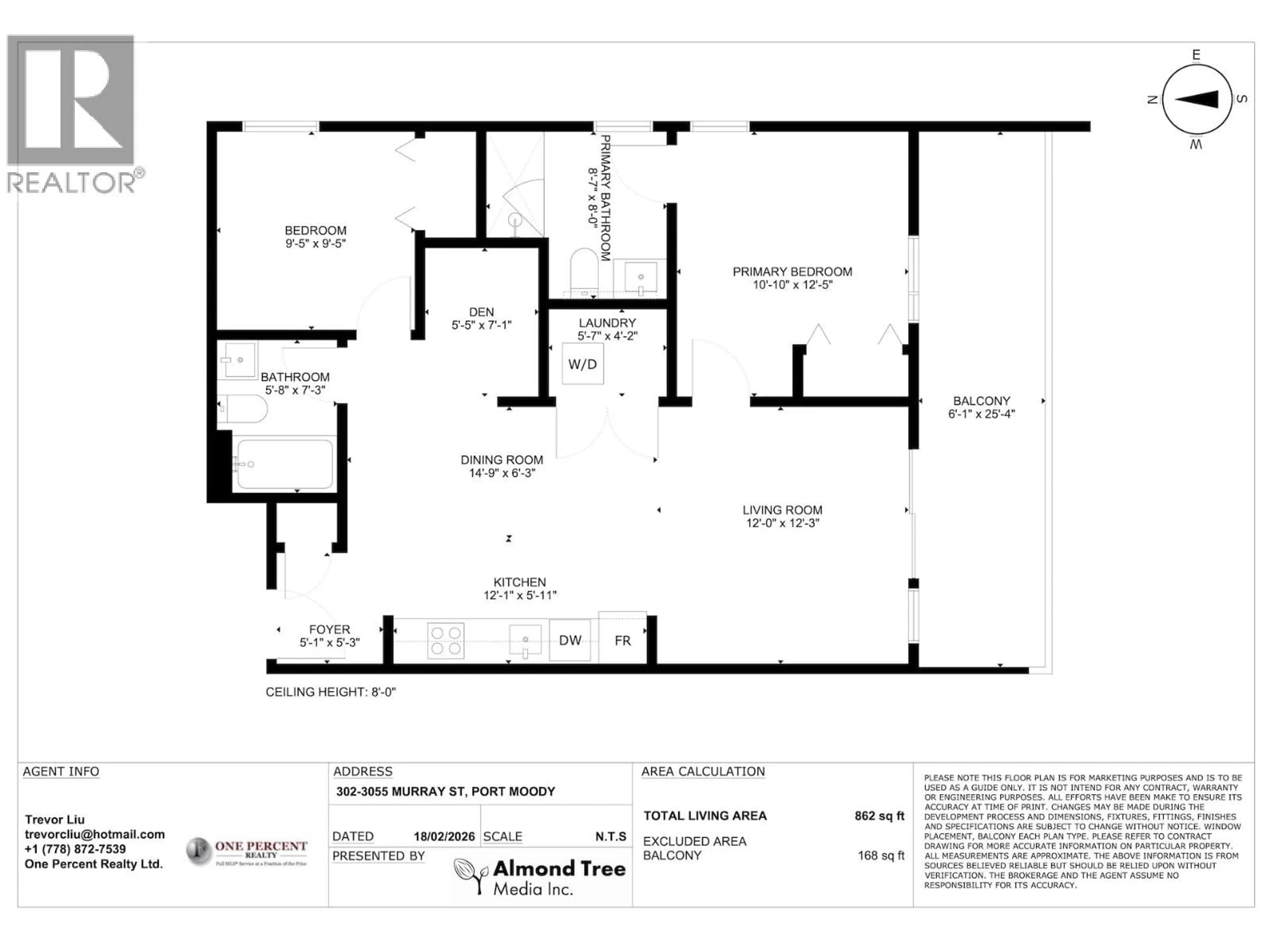 Floor plan for 302 - 3055 MURRAY STREET, Port Moody British Columbia V3H1X3