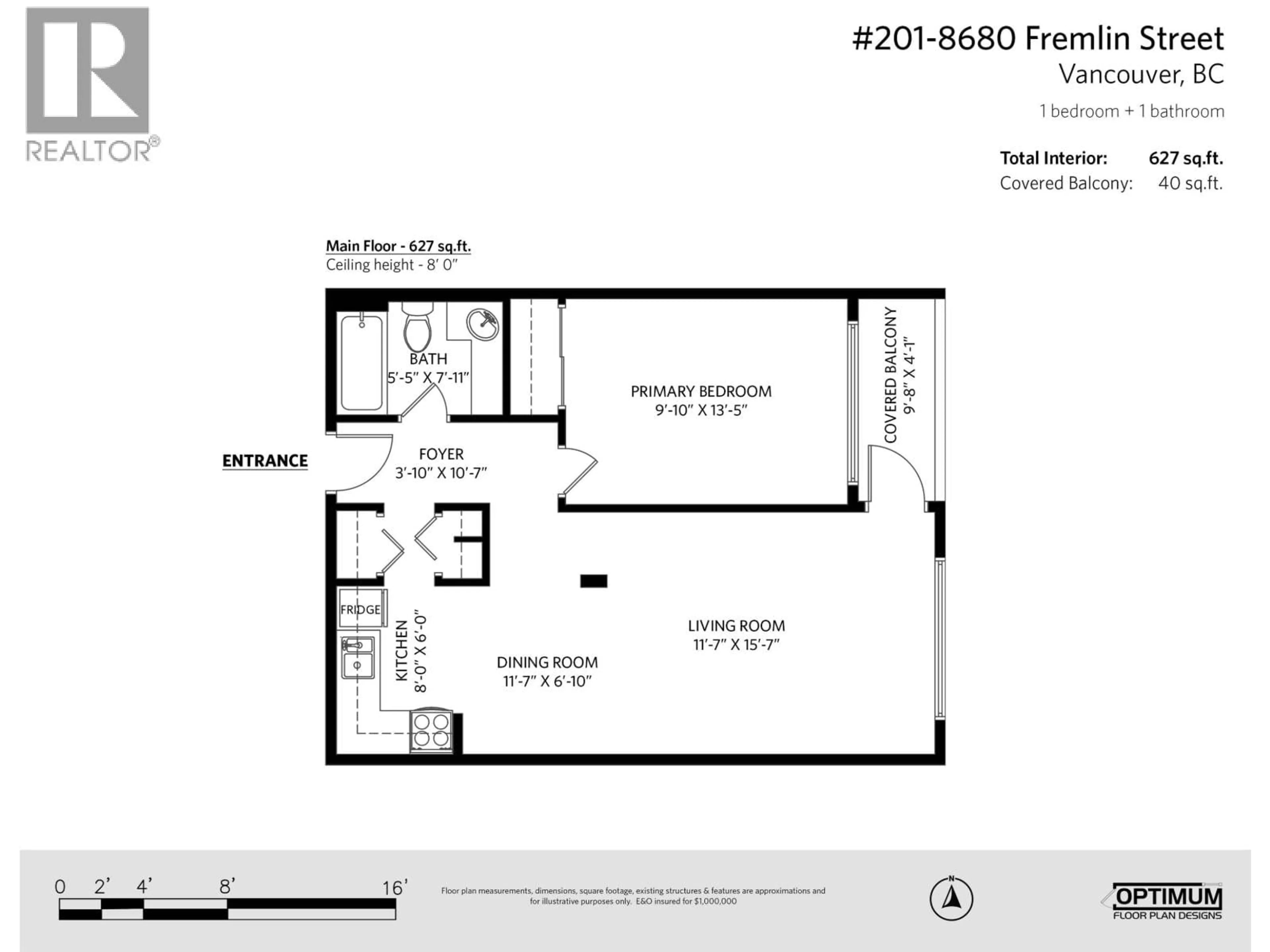 Floor plan for 201 - 8680 FREMLIN STREET, Vancouver British Columbia V6P3X3