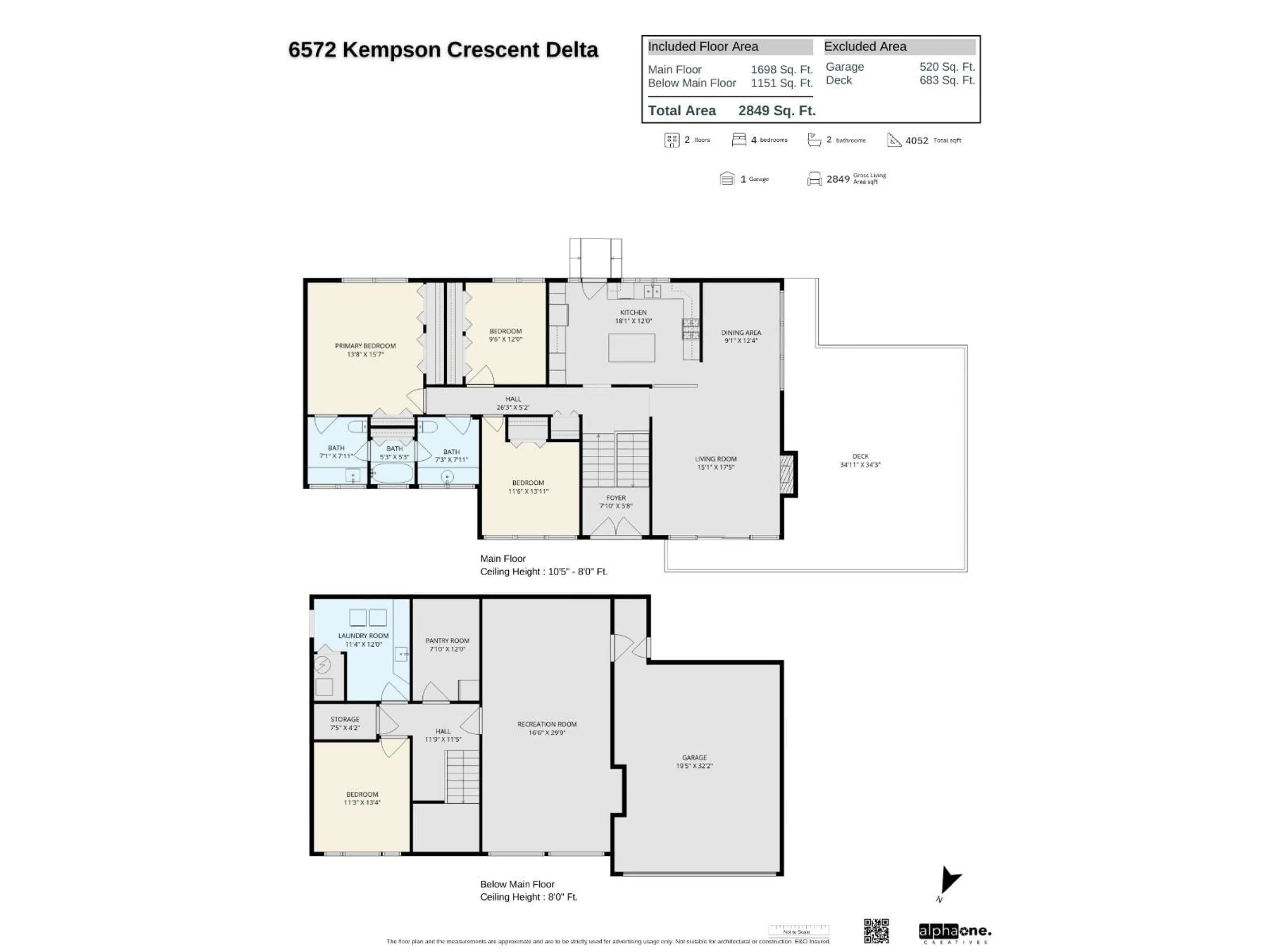 Floor plan for 6572 KEMPSON CRESCENT, Delta British Columbia V4E1R5