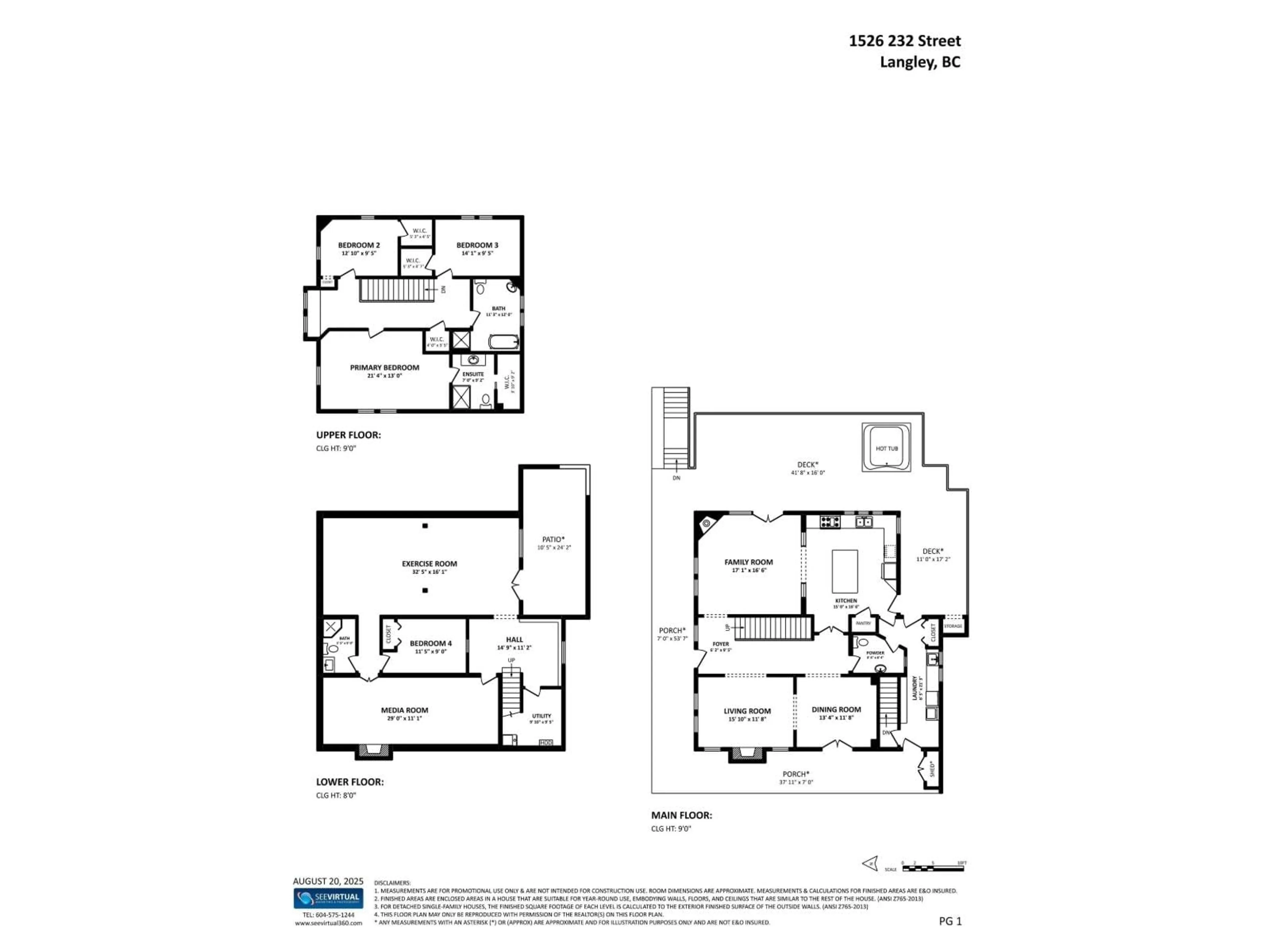 Floor plan for 1526 232 STREET, Langley British Columbia V2Z2W9