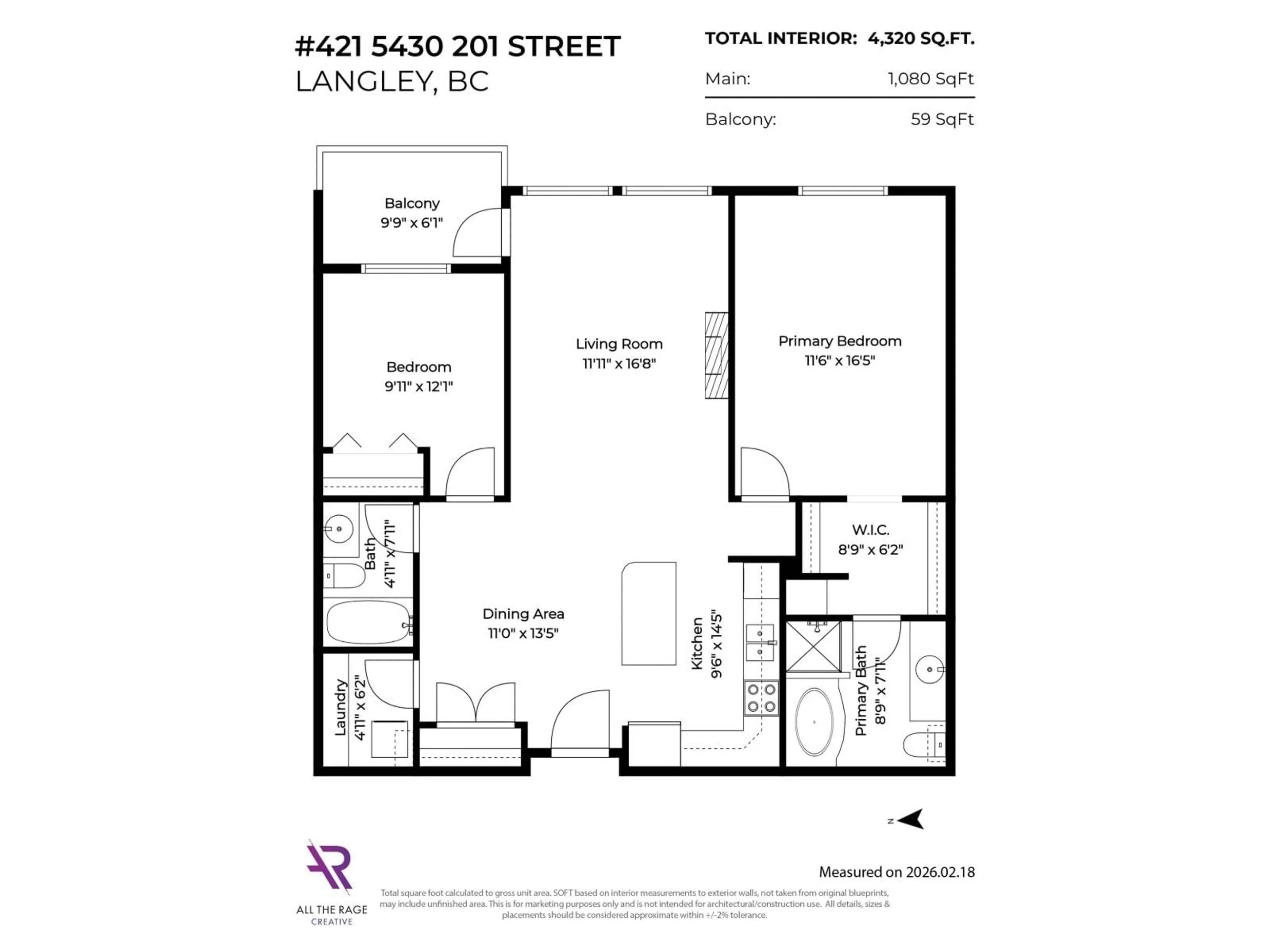 Floor plan for 421 - 5430 201 STREET, Langley British Columbia V3A0A2