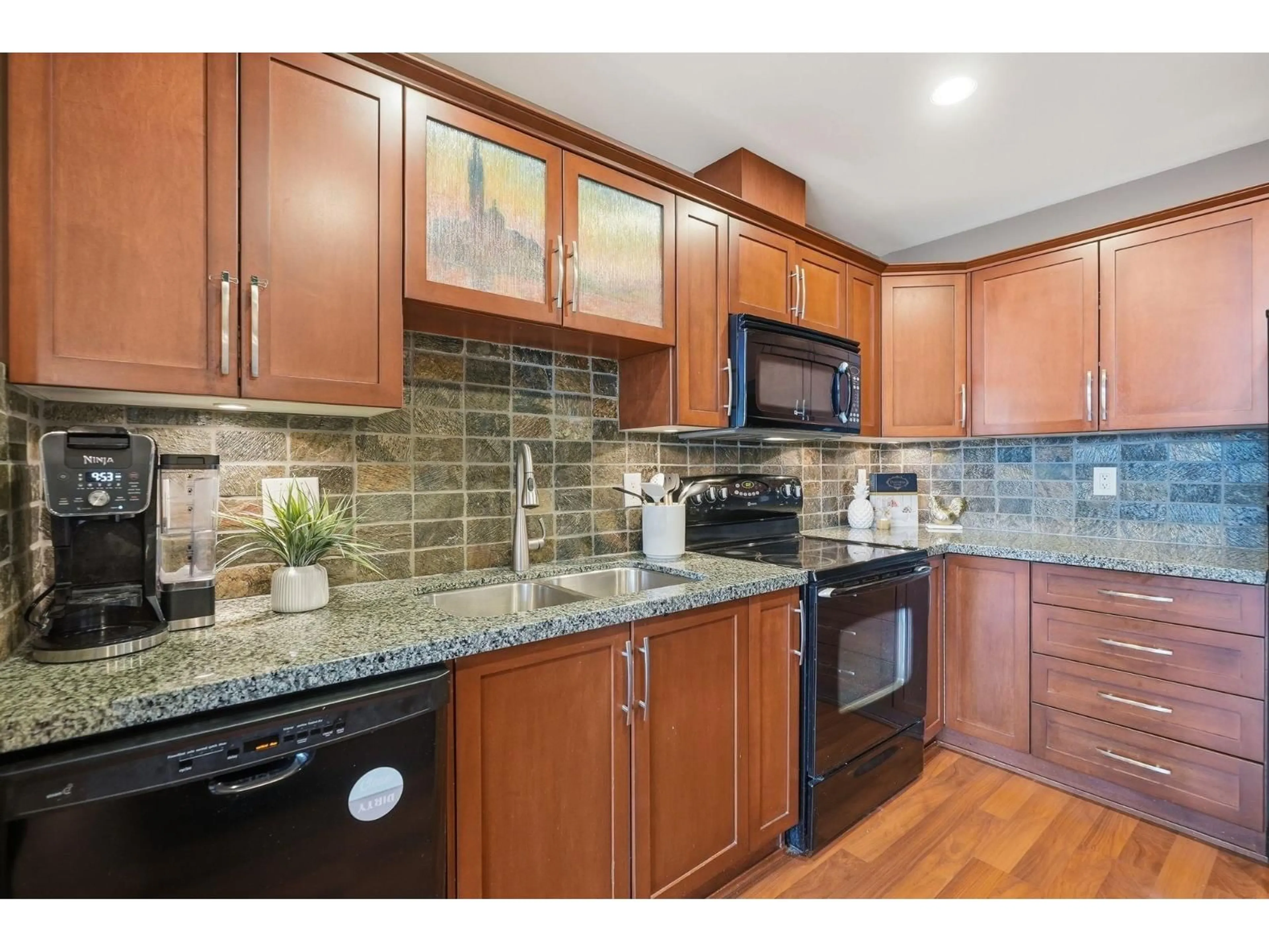 Standard kitchen, ceramic/tile floor for 421 - 5430 201 STREET, Langley British Columbia V3A0A2