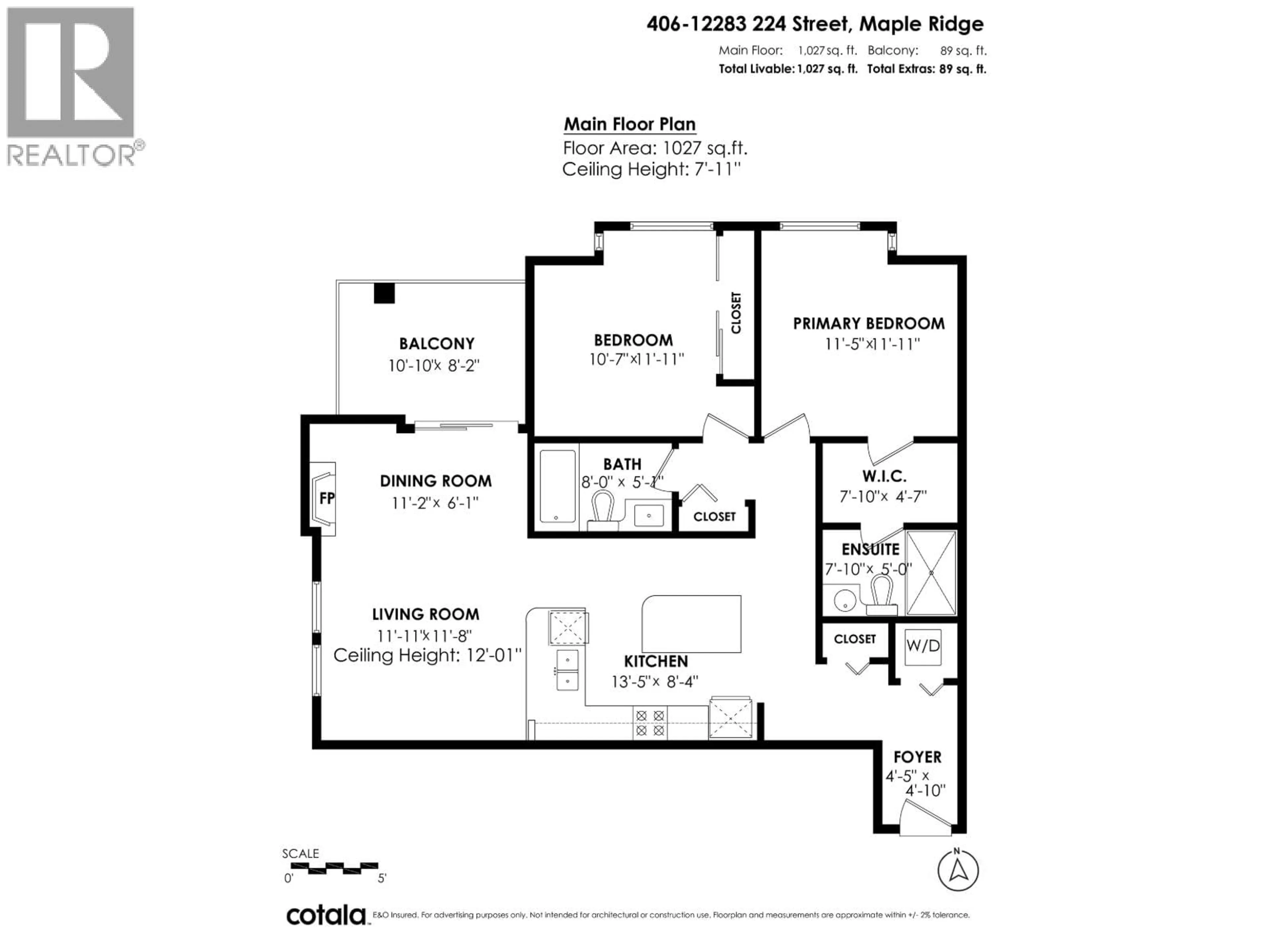 Floor plan for 406 - 12283 224 STREET, Maple Ridge British Columbia V2X8Z3