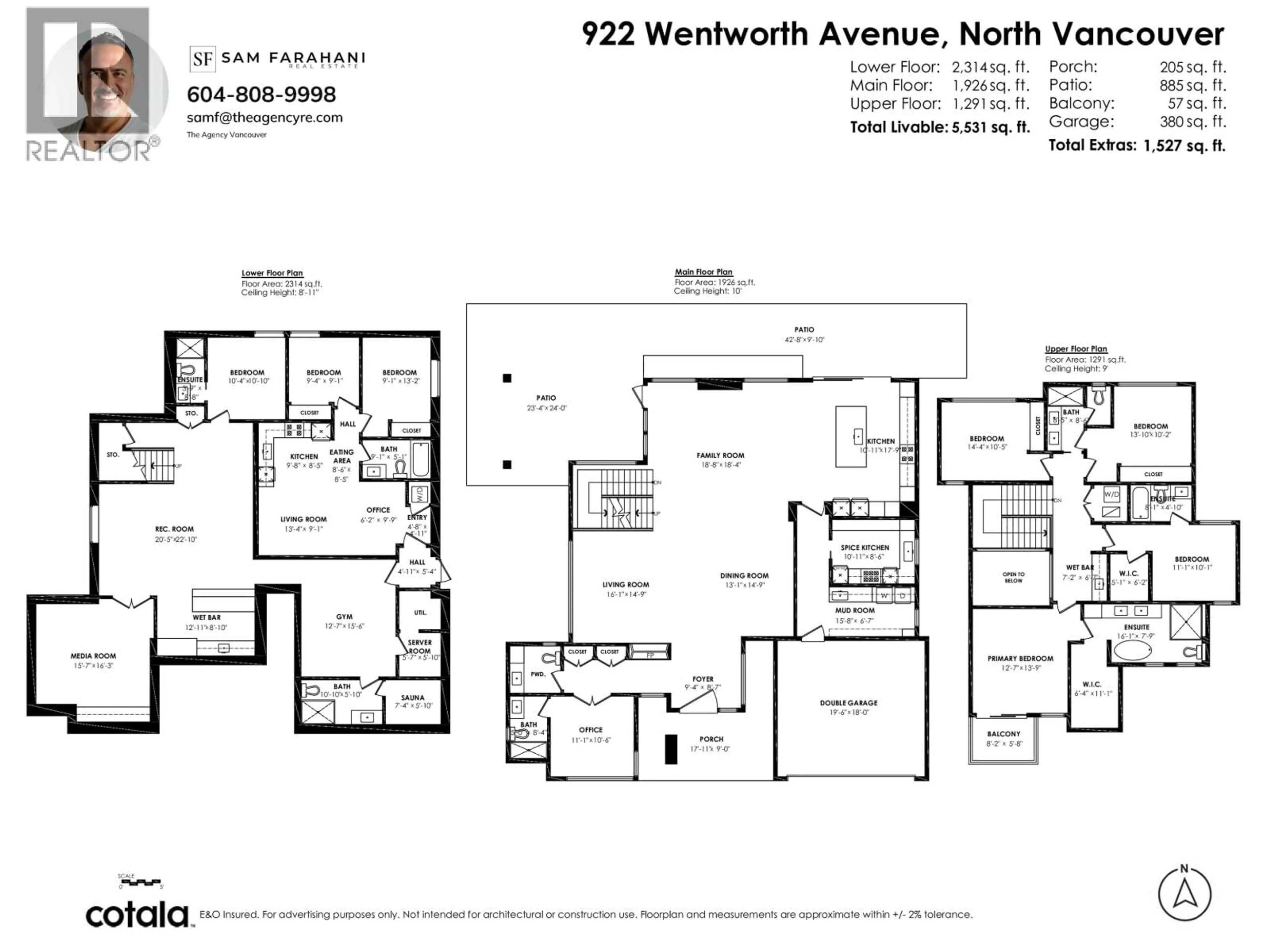 Floor plan for 922 WENTWORTH AVENUE, North Vancouver British Columbia V7R1R7