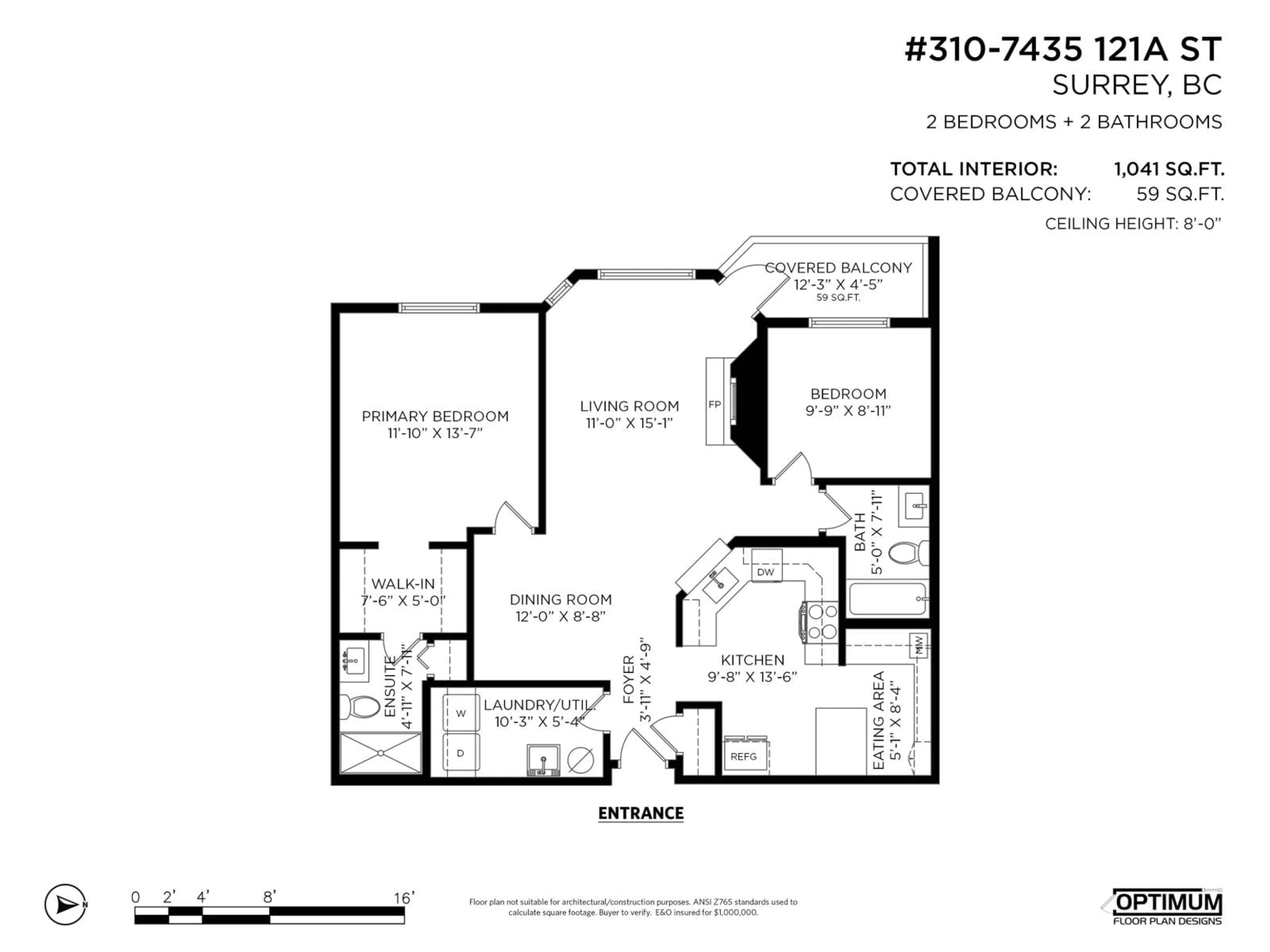 Floor plan for 310 - 7435 121A STREET, Surrey British Columbia V3W0W8