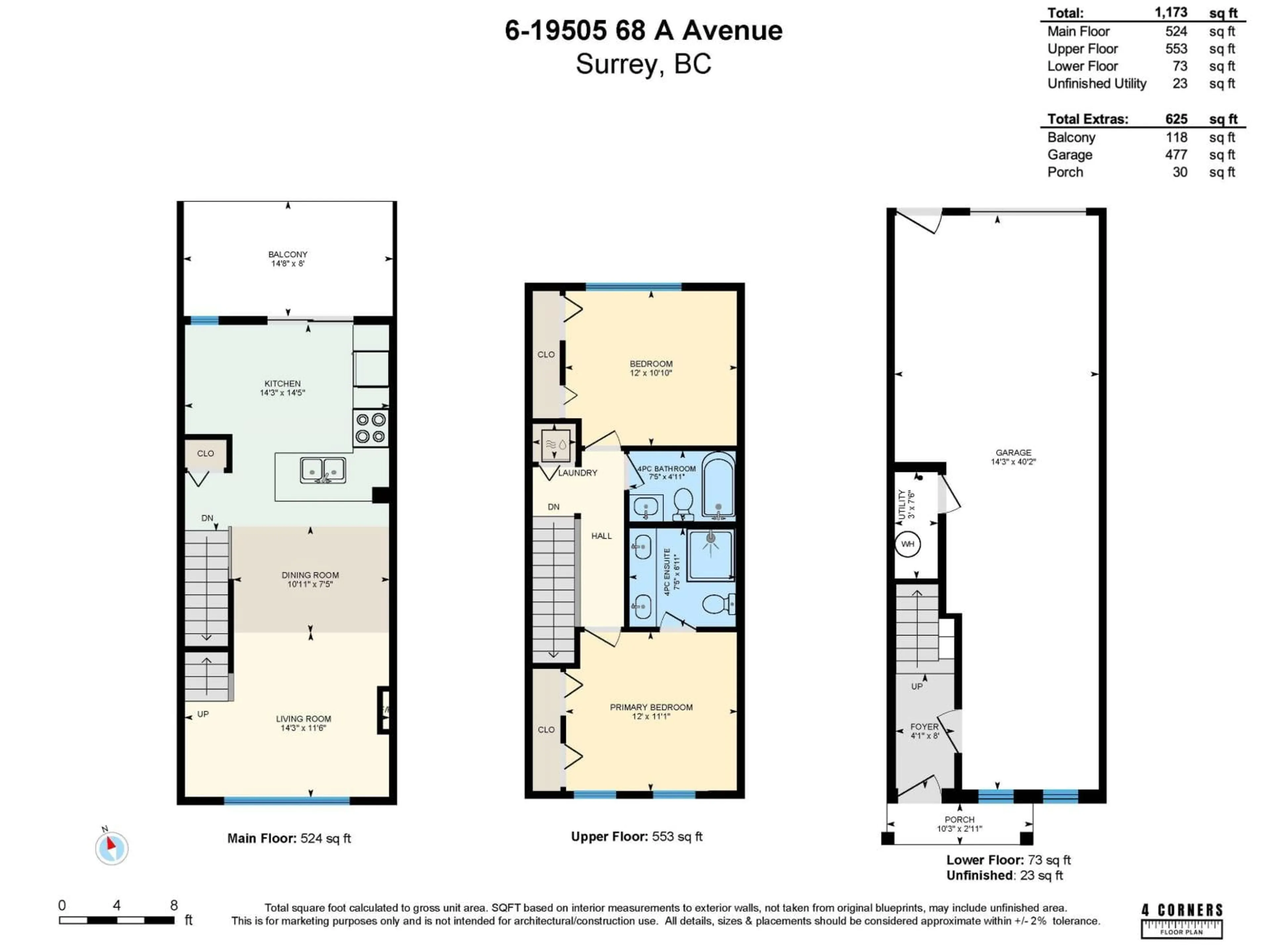Floor plan for 6 - 19505 68A AVENUE, Surrey British Columbia V4N6K3