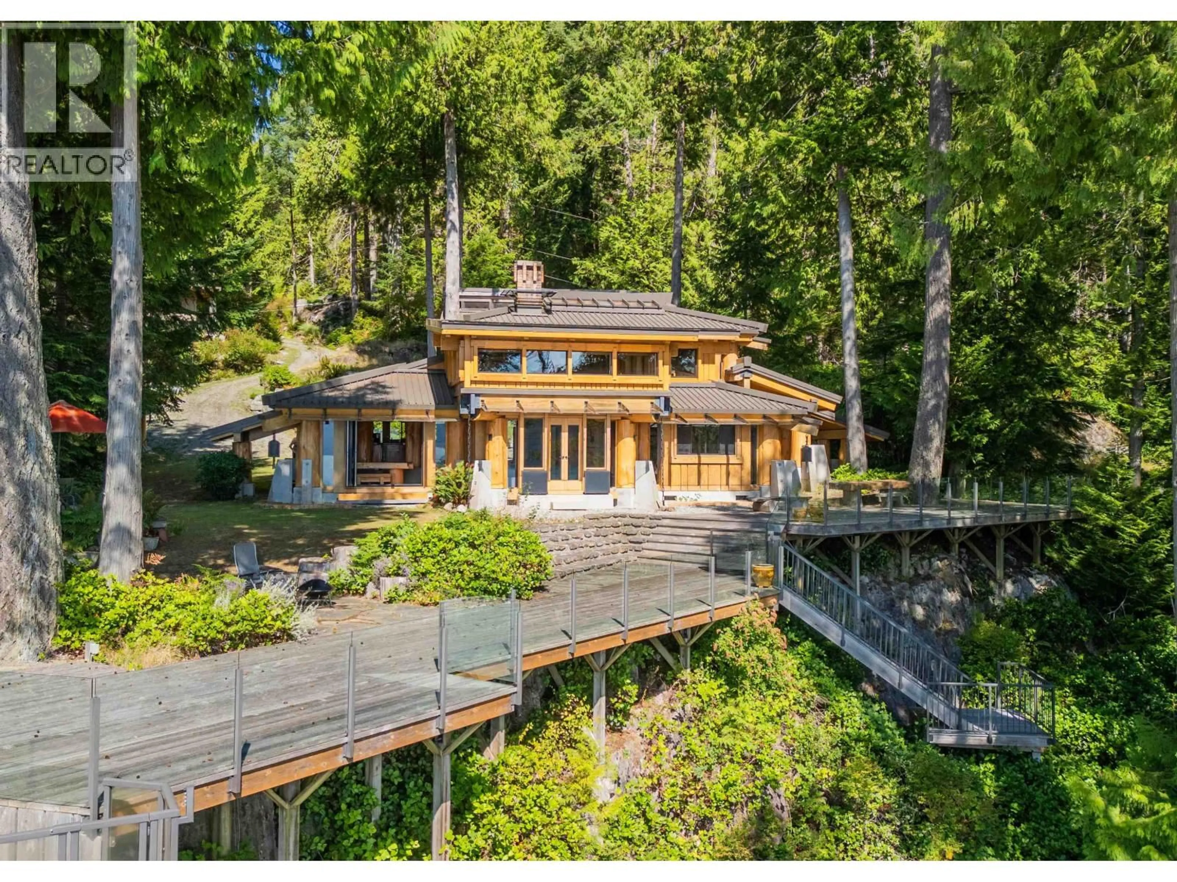 A pic from outside/outdoor area/front of a property/back of a property/a pic from drone, water/lake/river/ocean view for 1010 TAKI-TE-SI ROAD, Gambier Island British Columbia V0N1V0