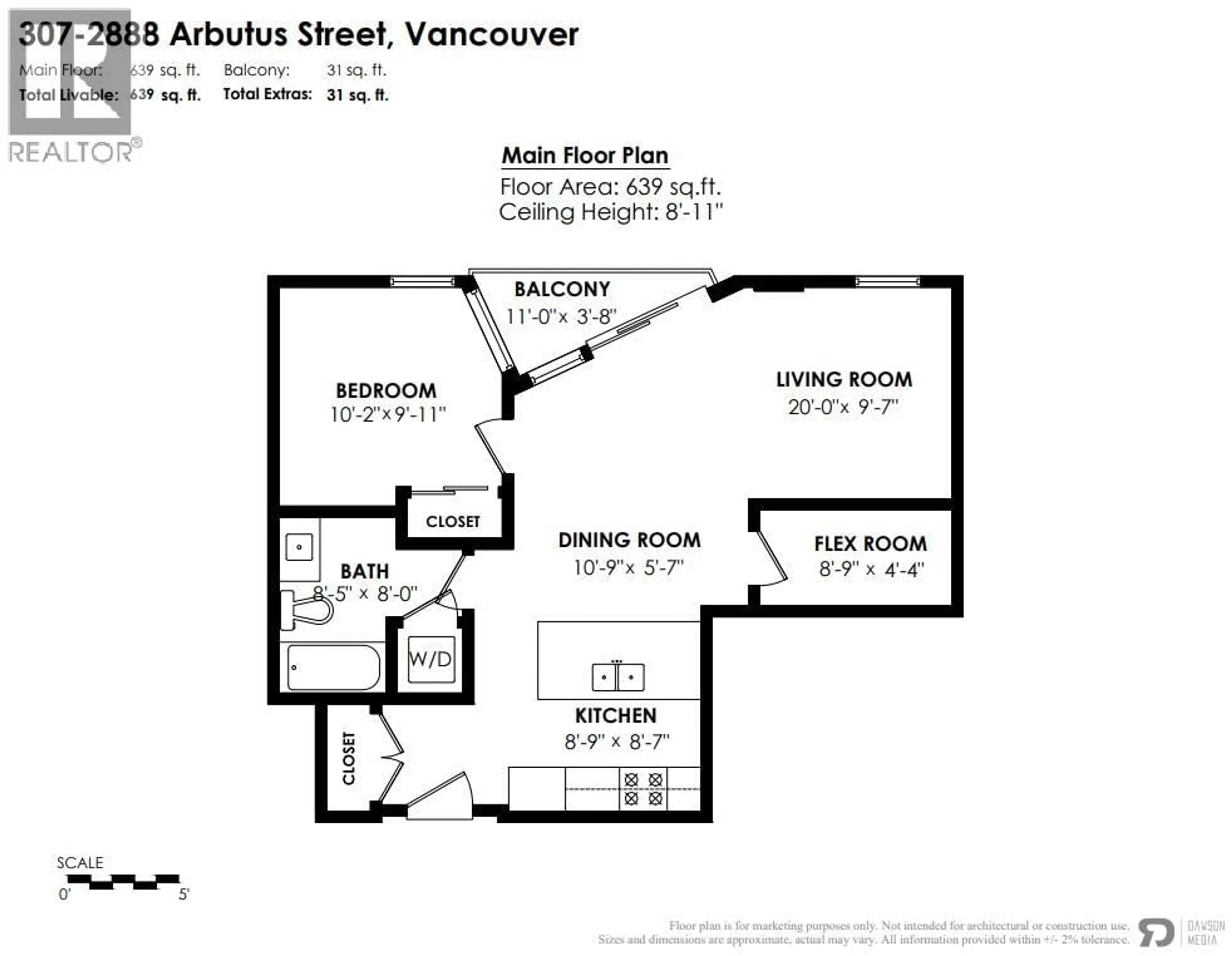 Floor plan for 307 - 2888 ARBUTUS STREET, Vancouver British Columbia V6J0J1