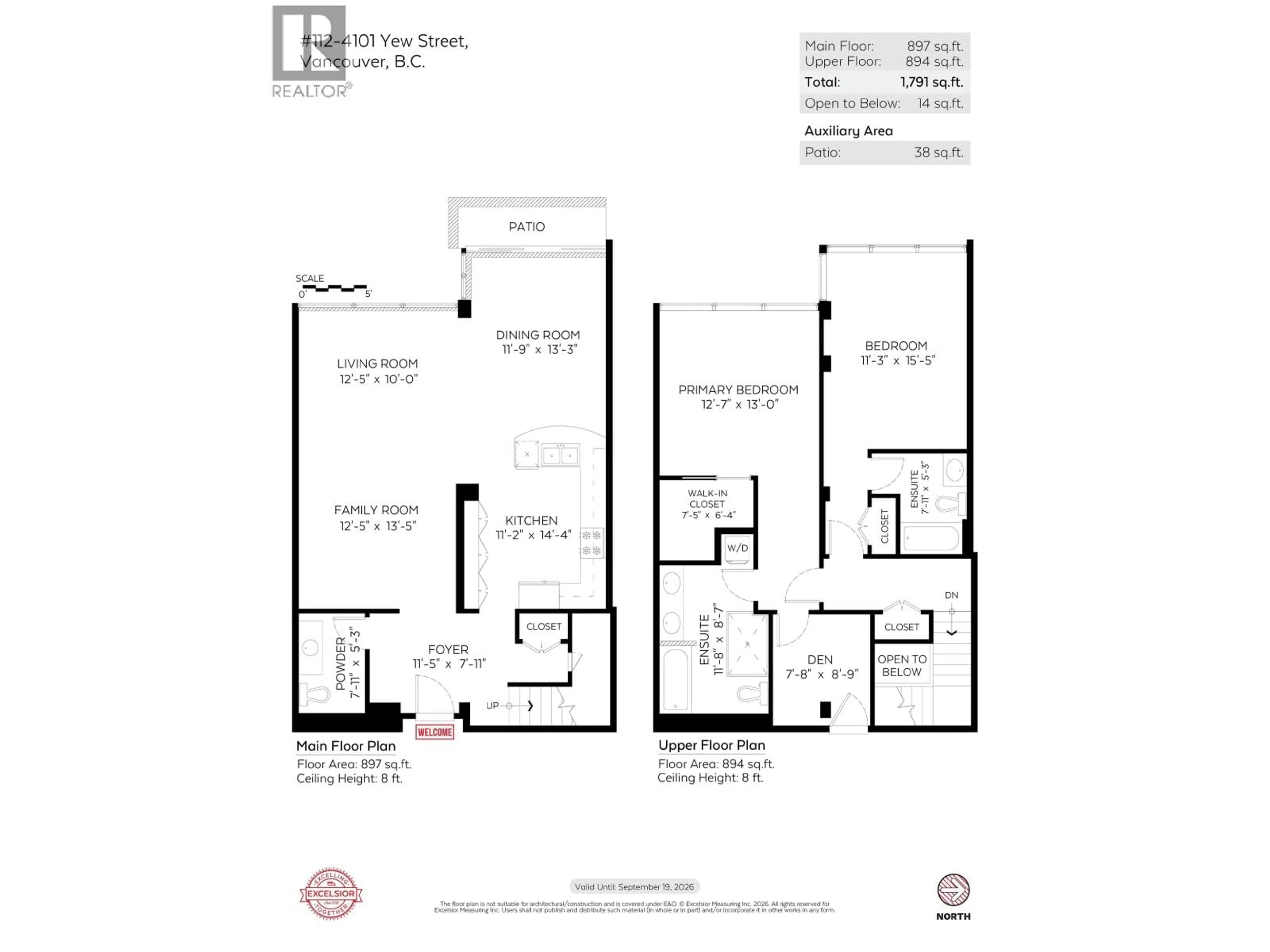 Floor plan for 112 - 4101 YEW STREET, Vancouver British Columbia V6L3B7