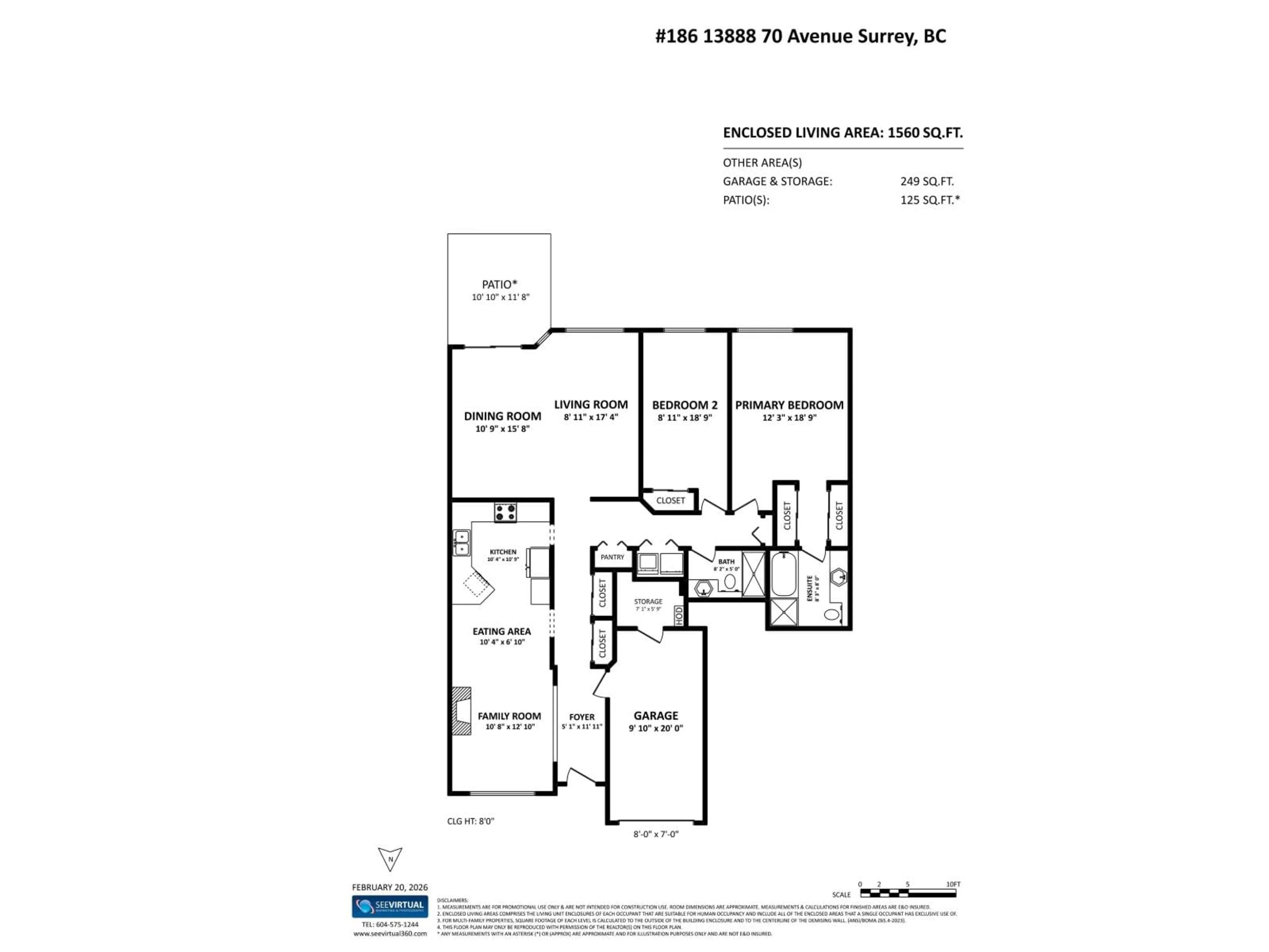Floor plan for 186 - 13888 70 AVENUE, Surrey British Columbia V3W0R8