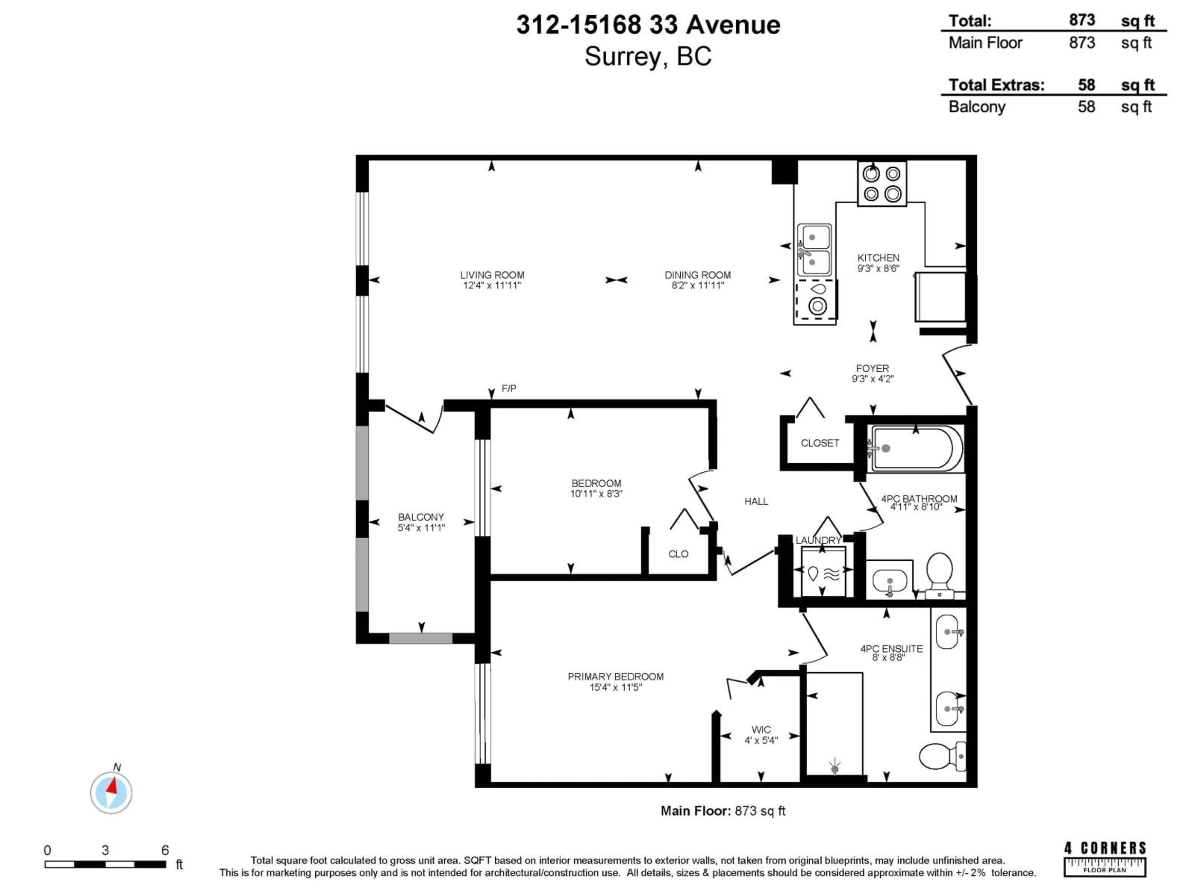 Floor plan for 312 - 15168 33 AVENUE, Surrey British Columbia V3Z0N7