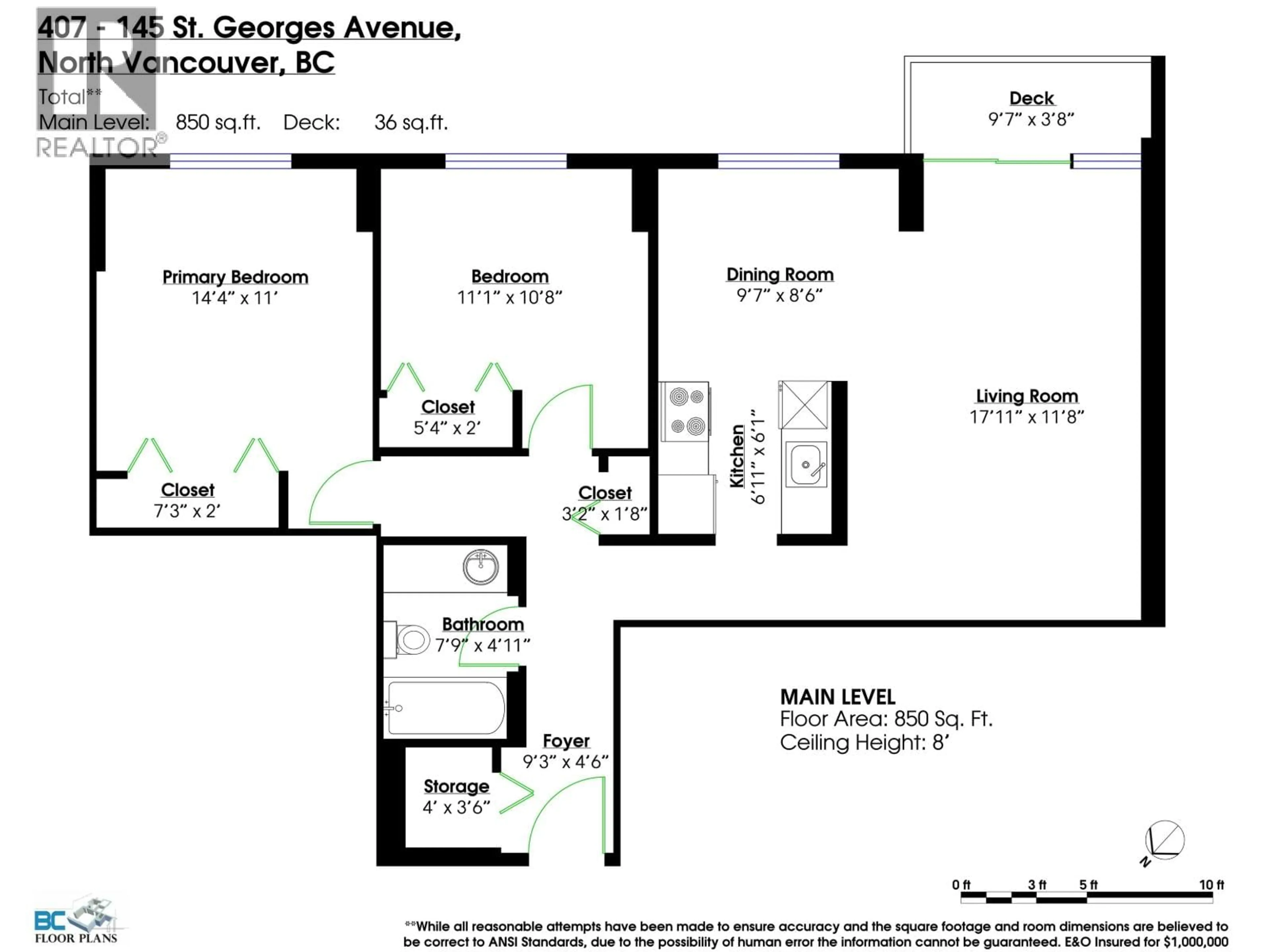 Floor plan for 407 - 145 ST. GEORGES AVENUE, North Vancouver British Columbia V7L3G8
