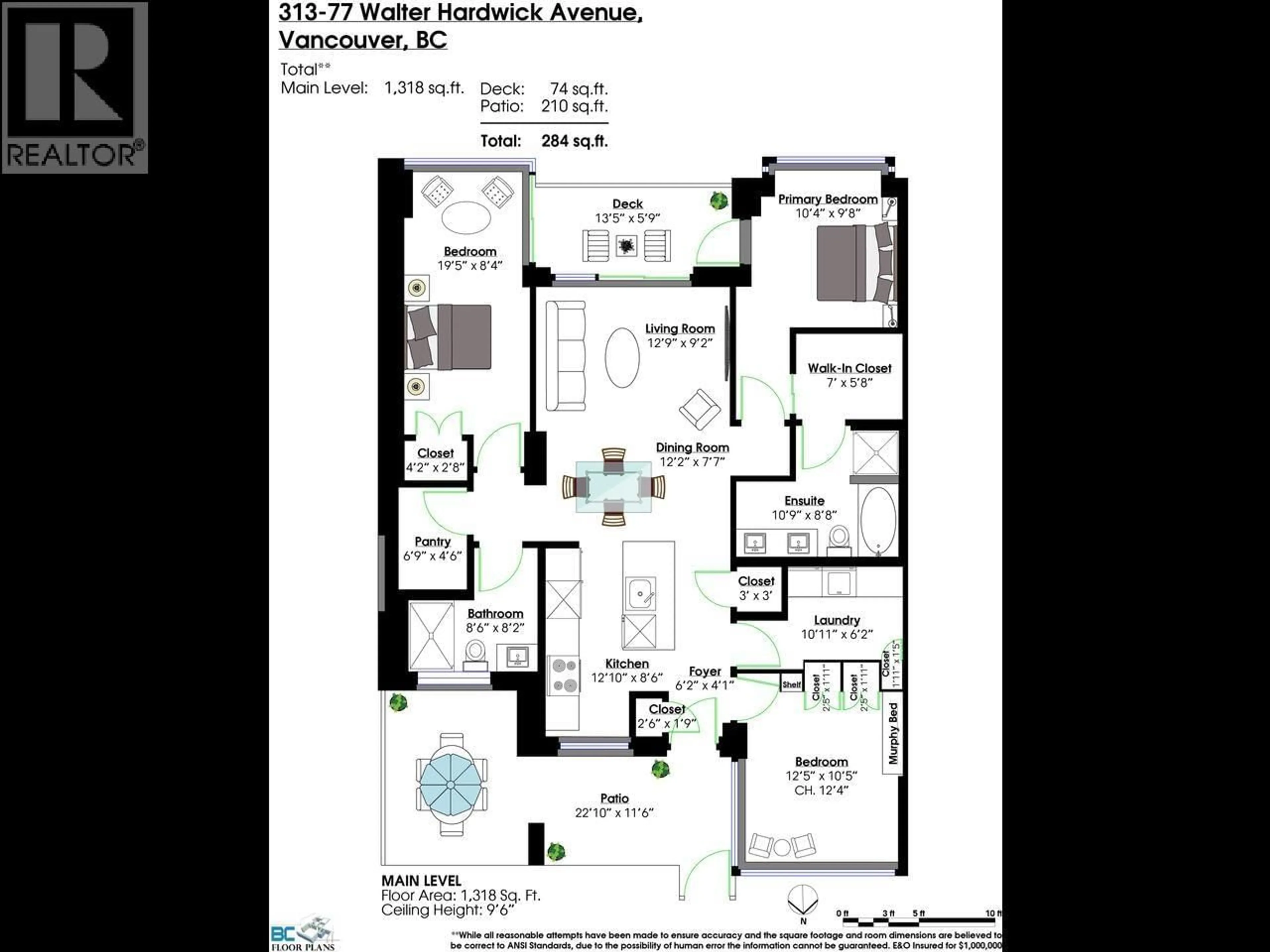 Floor plan for 313 - 77 WALTER HARDWICK AVENUE, Vancouver British Columbia V5Y0C8