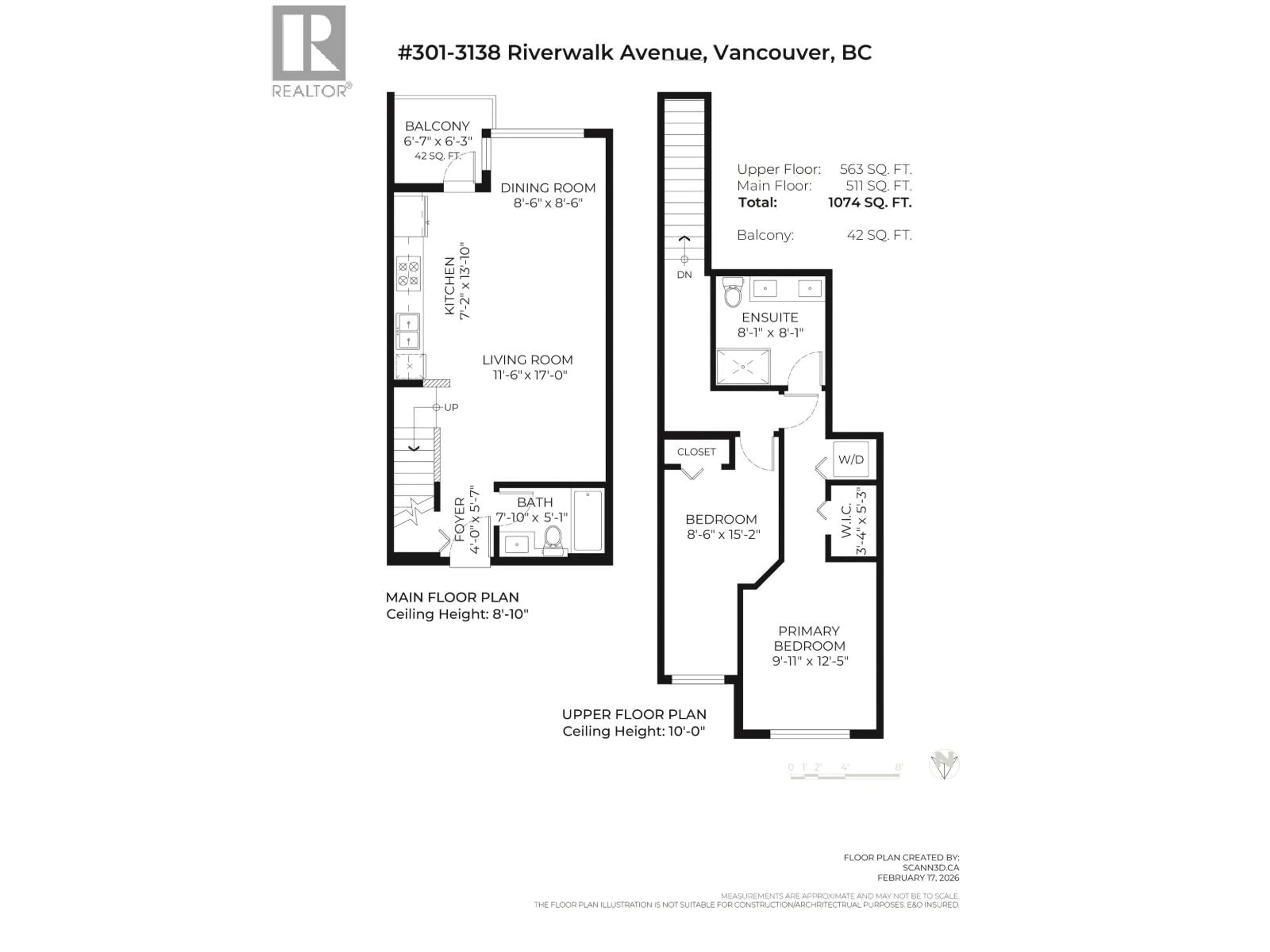 Floor plan for 301 - 3138 RIVERWALK AVENUE, Vancouver British Columbia V5S0B6