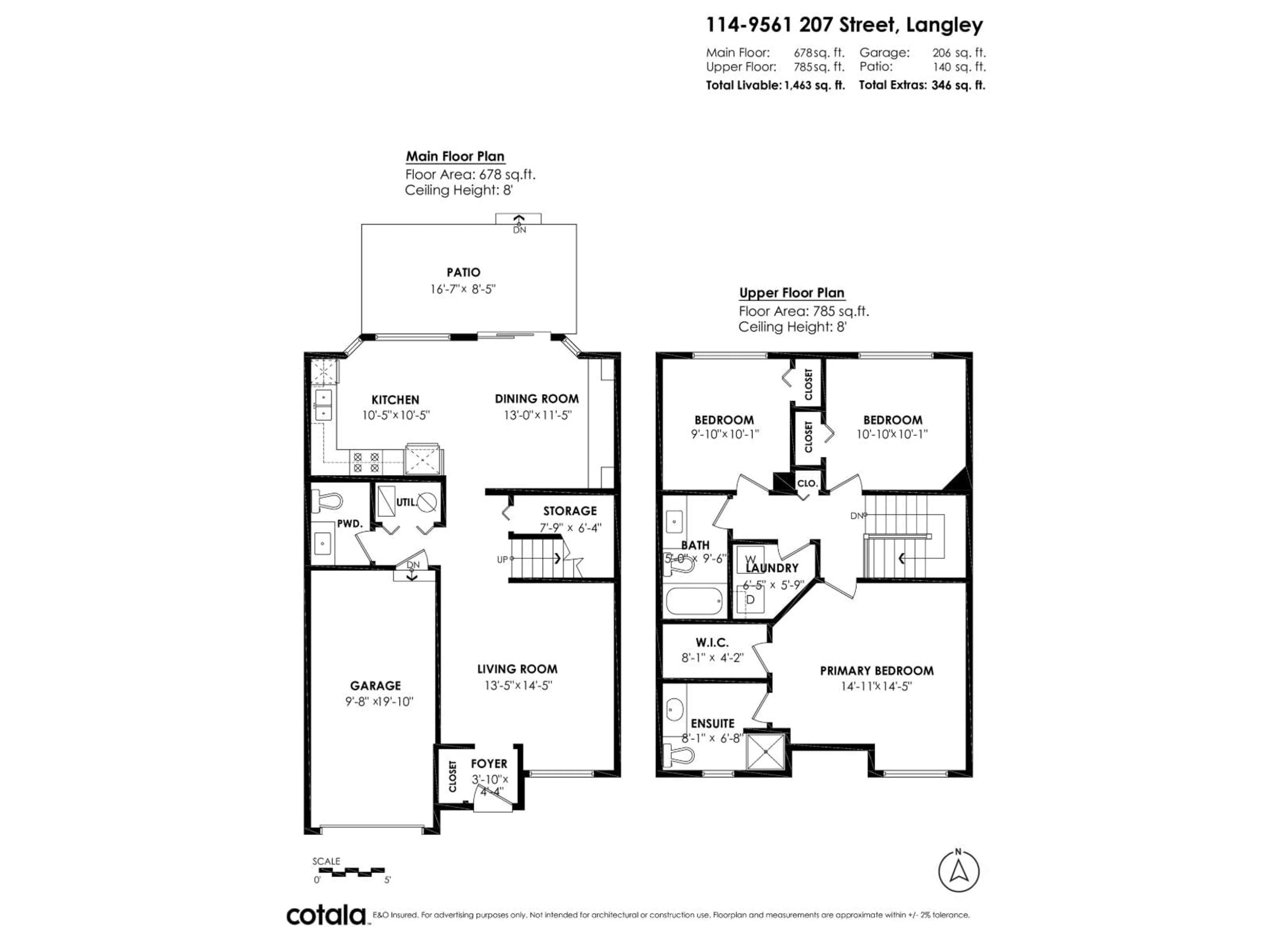 Floor plan for 114 - 9561 207 STREET, Langley British Columbia V1M2P3