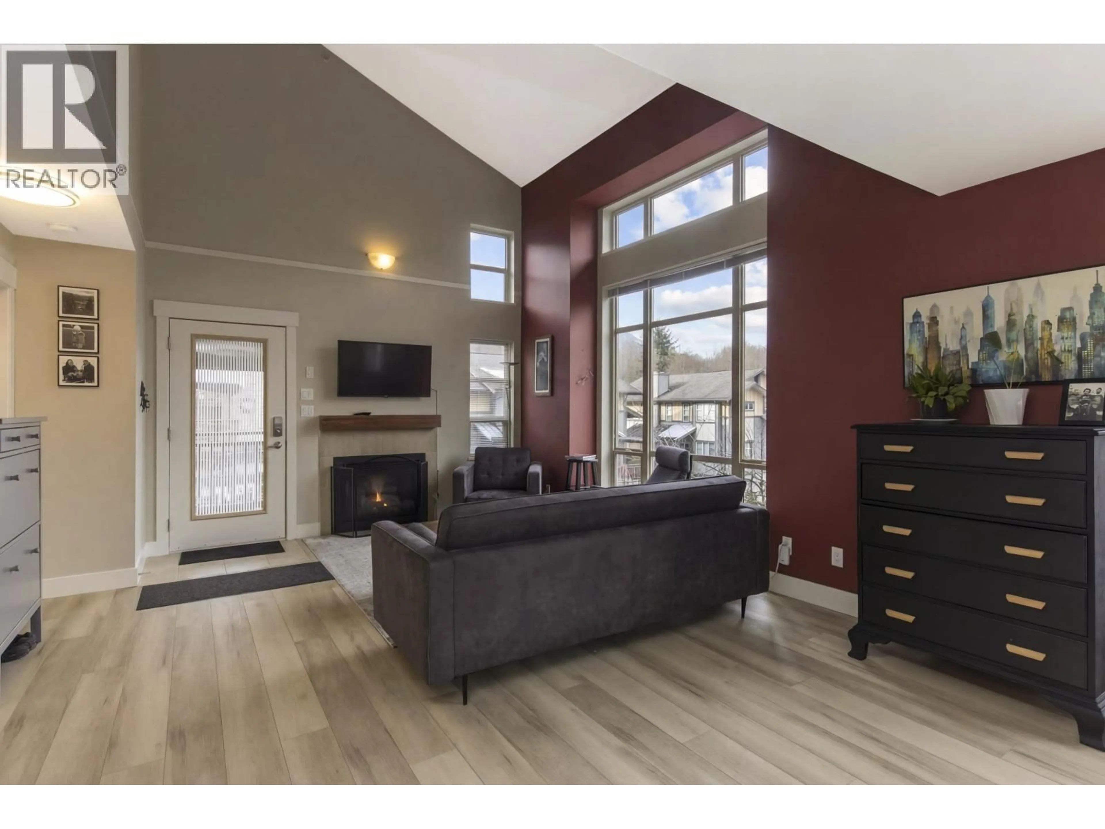 Living room with furniture, wood/laminate floor for 201 - 1174 WINGTIP PLACE, Squamish British Columbia V8B0N4