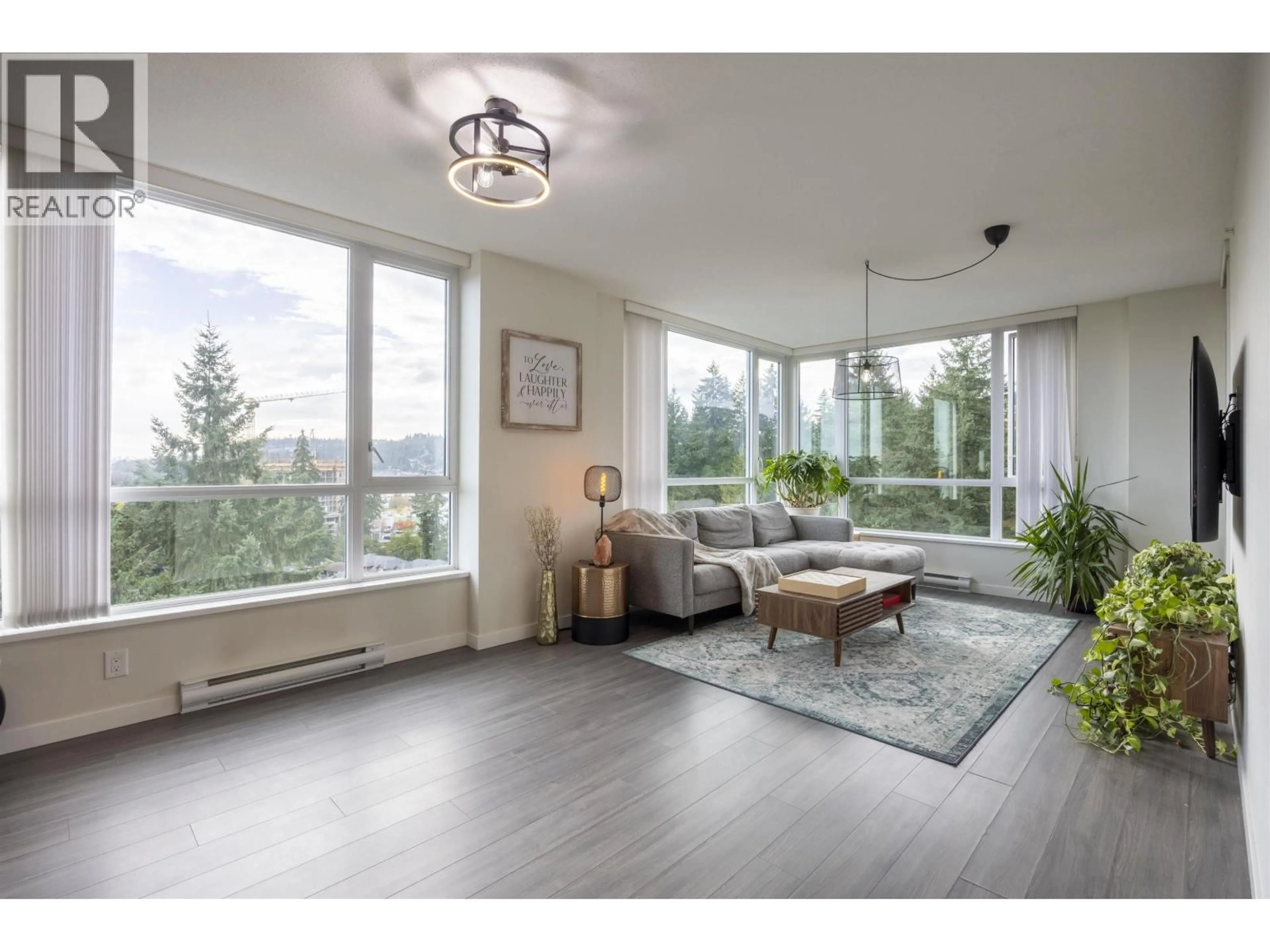 Living room with furniture, wood/laminate floor for 1204 - 3096 WINDSOR GATE, Coquitlam British Columbia V3B0P4