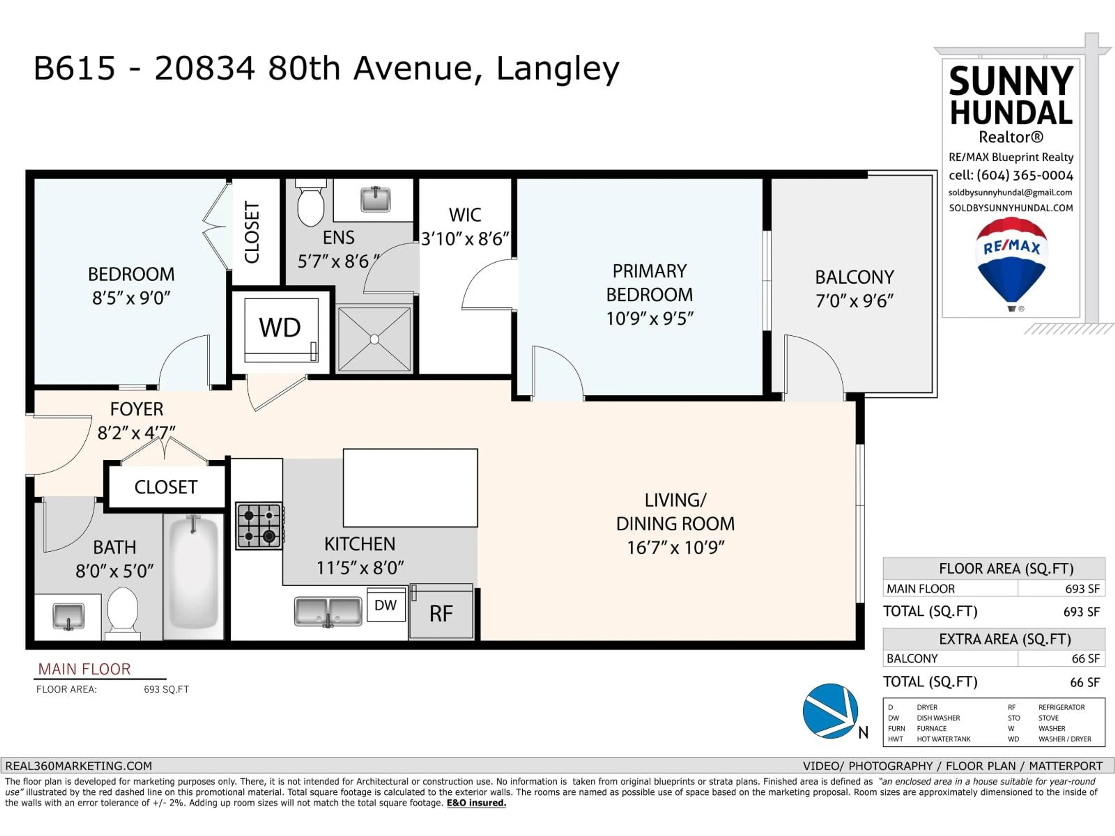 Floor plan for B615 - 20834 80 AVENUE, Langley British Columbia V2Y3M3