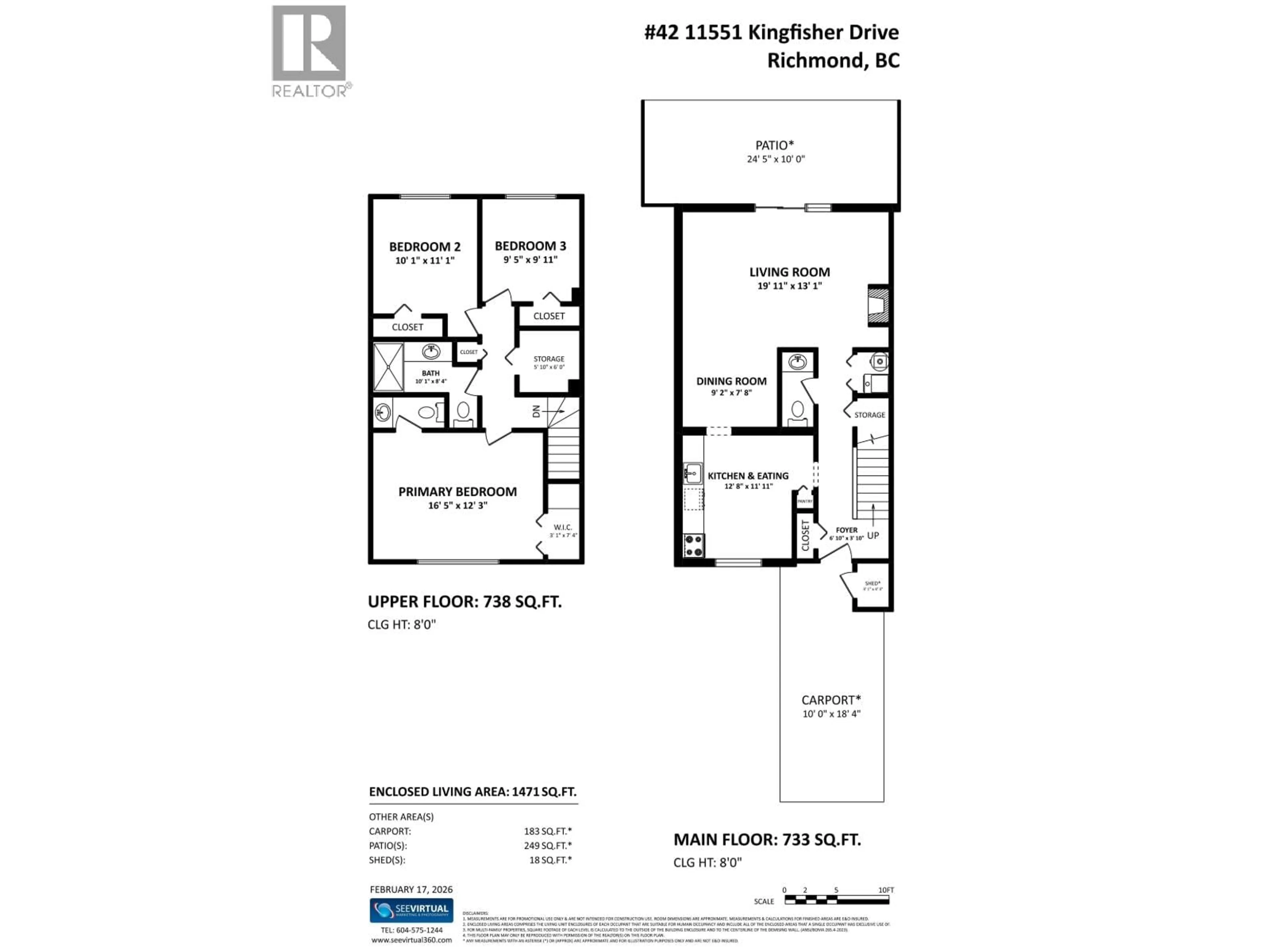 Floor plan for 42 - 11551 KINGFISHER DRIVE, Richmond British Columbia V7E3N5