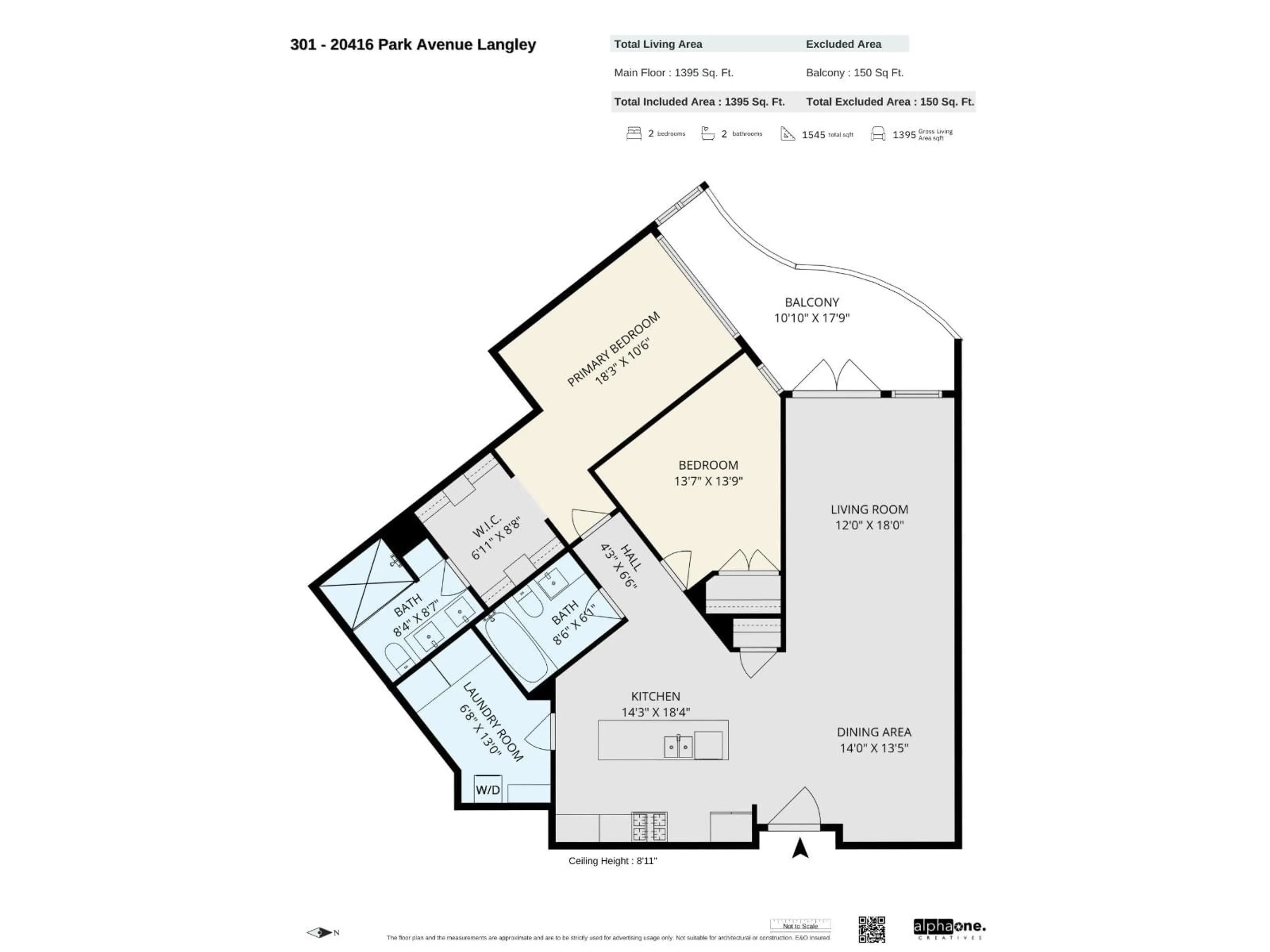 Floor plan for 301 - 20416 PARK AVENUE, Langley British Columbia V3A0N2