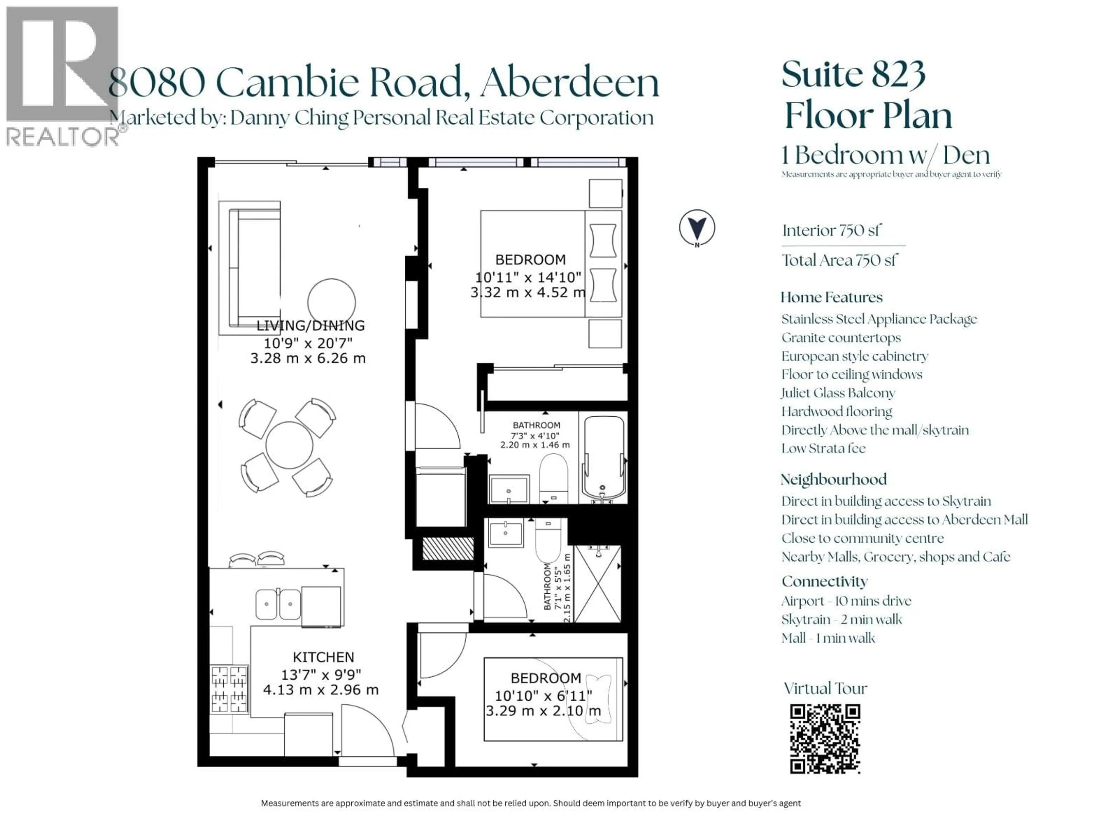 Floor plan for 823 - 8080 CAMBIE ROAD, Richmond British Columbia V6X0C1