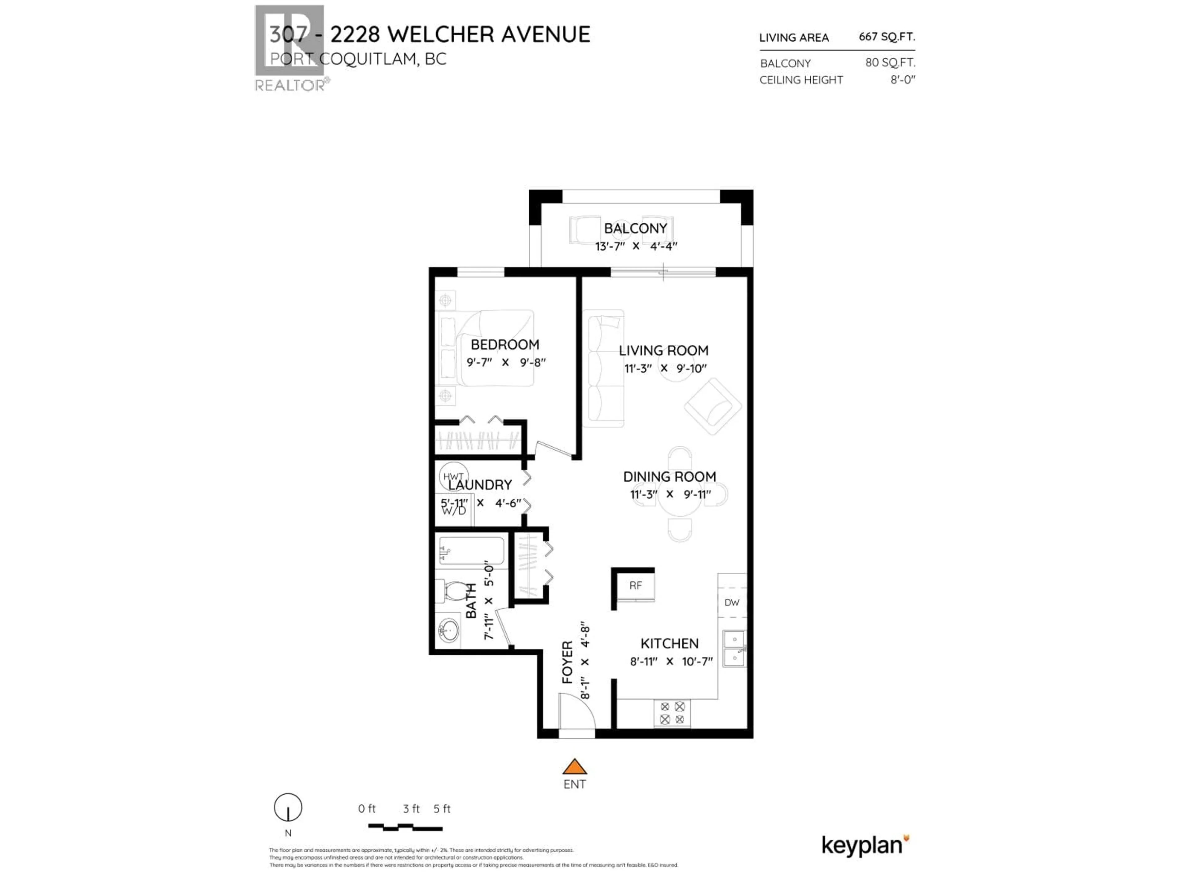 Floor plan for 307 - 2228 WELCHER AVENUE, Port Coquitlam British Columbia V3C1X3