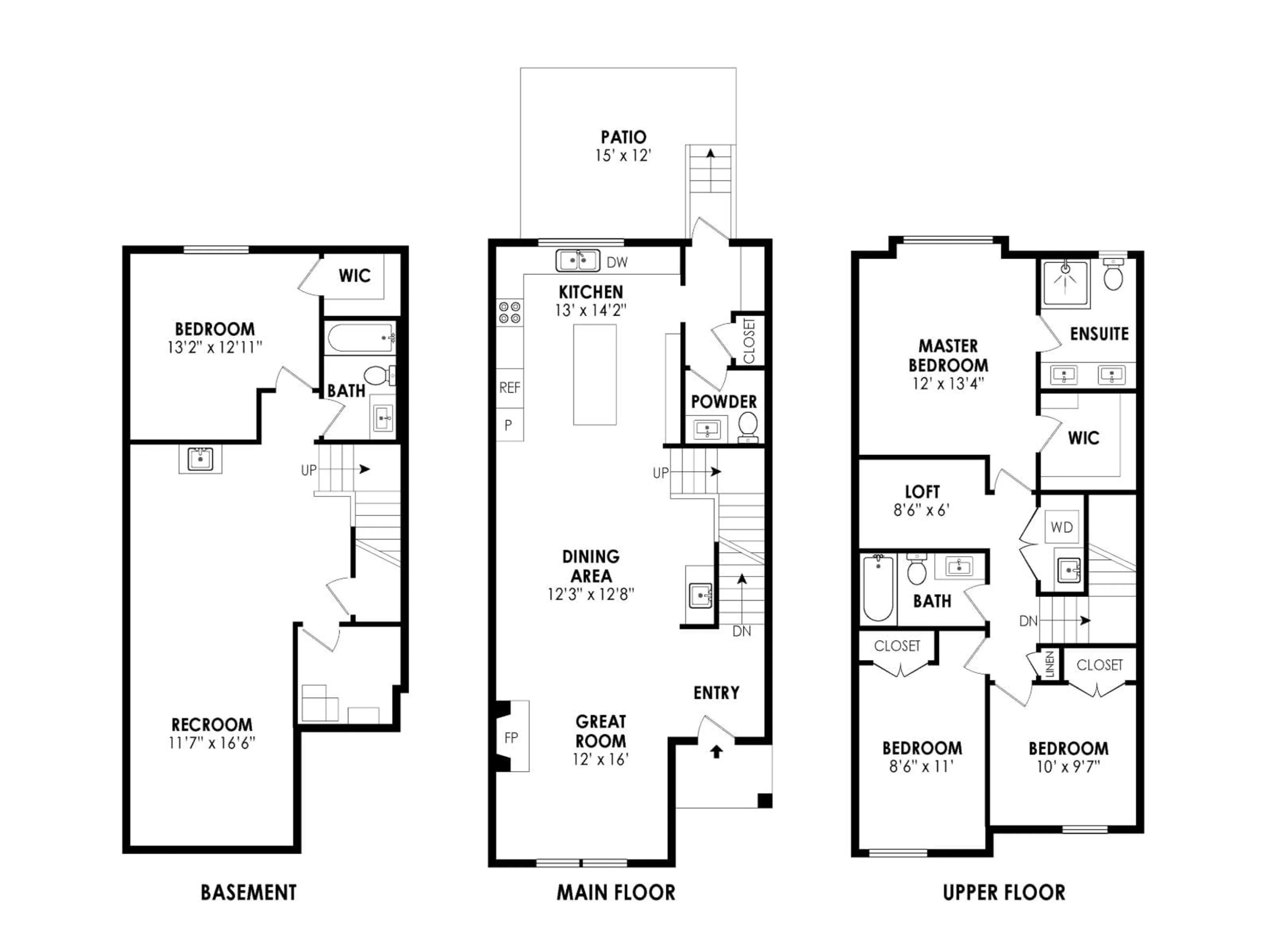 Floor plan for 3 - 20537 75A AVENUE, Langley British Columbia V2Y1V5