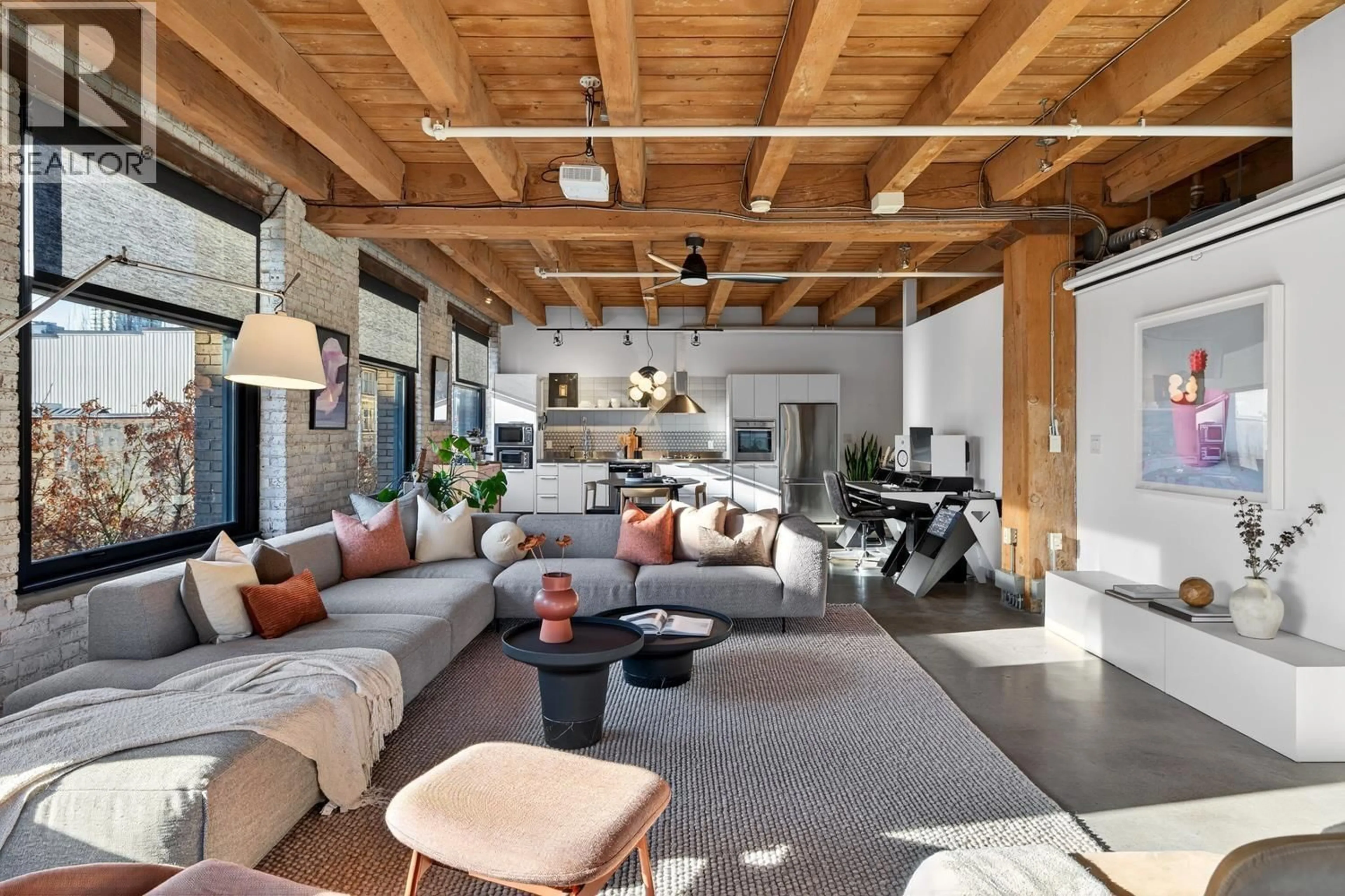 Living room with furniture, cement floor for 55 CORDOVA STREET, Vancouver British Columbia V6A0A5