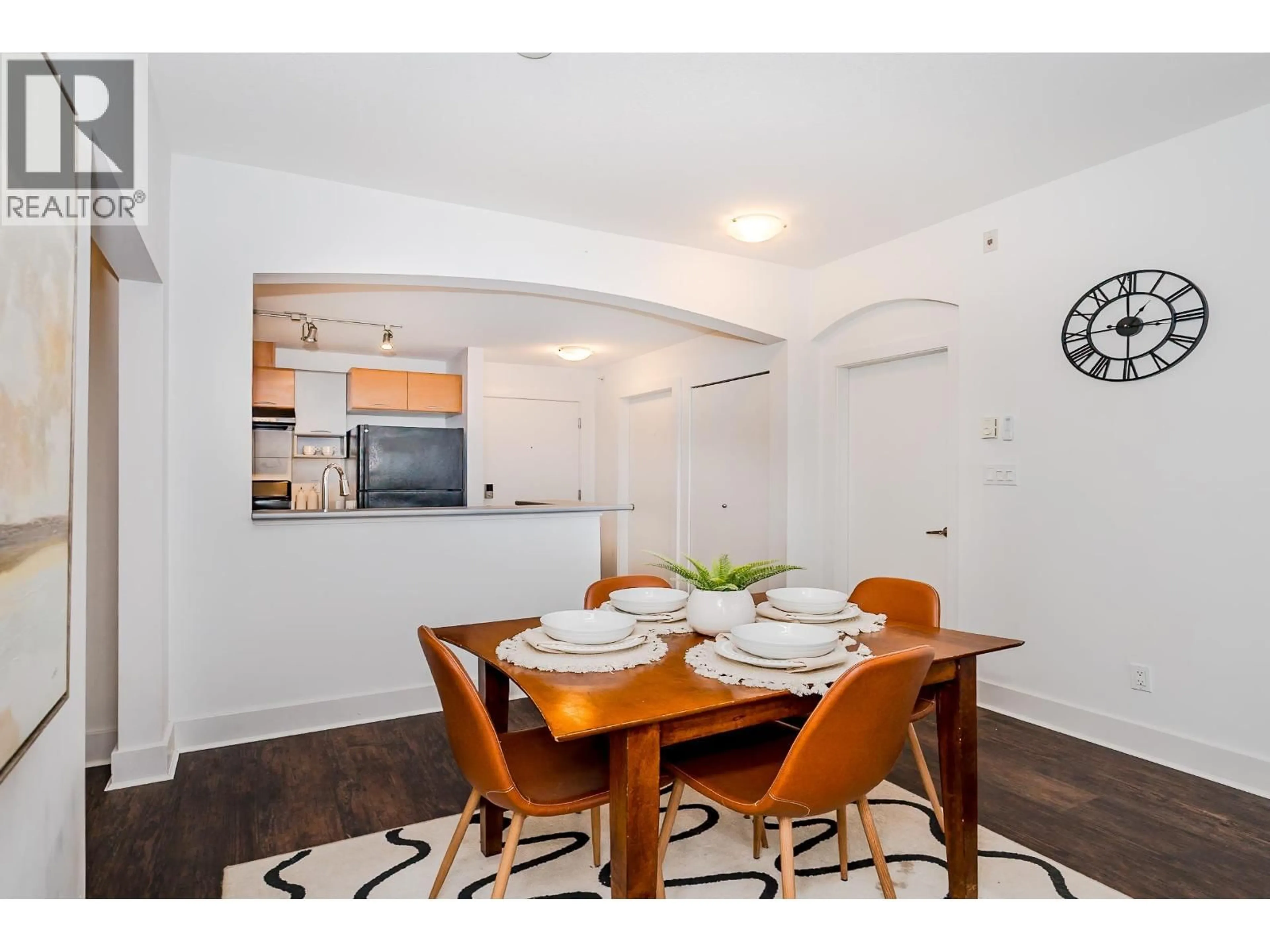 Dining room, wood/laminate floor for 409 - 9233 FERNDALE ROAD, Richmond British Columbia V6Y0B8