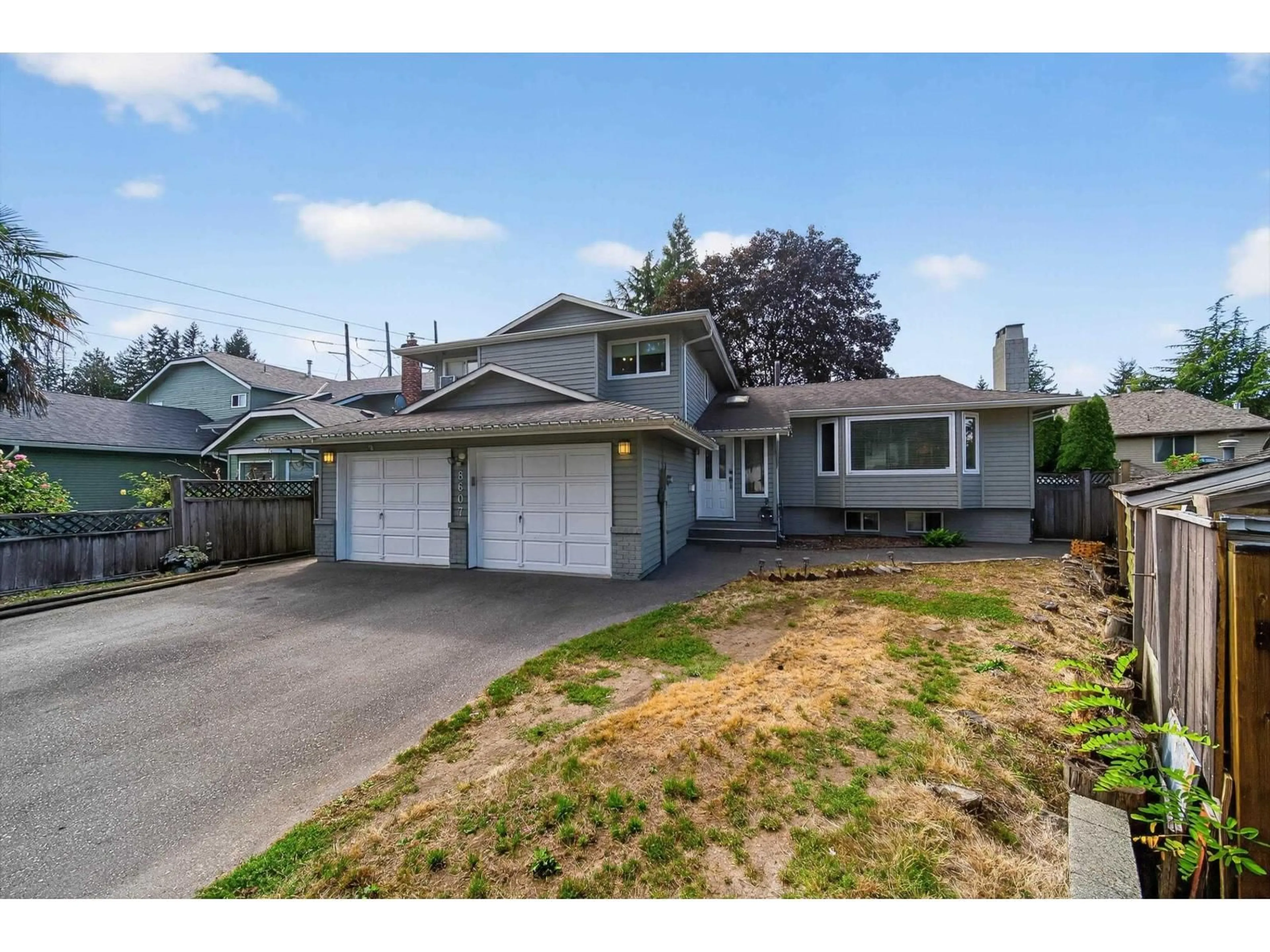 Home with vinyl exterior material, street for 8607 BYRON ROAD, Delta British Columbia V4C7P7