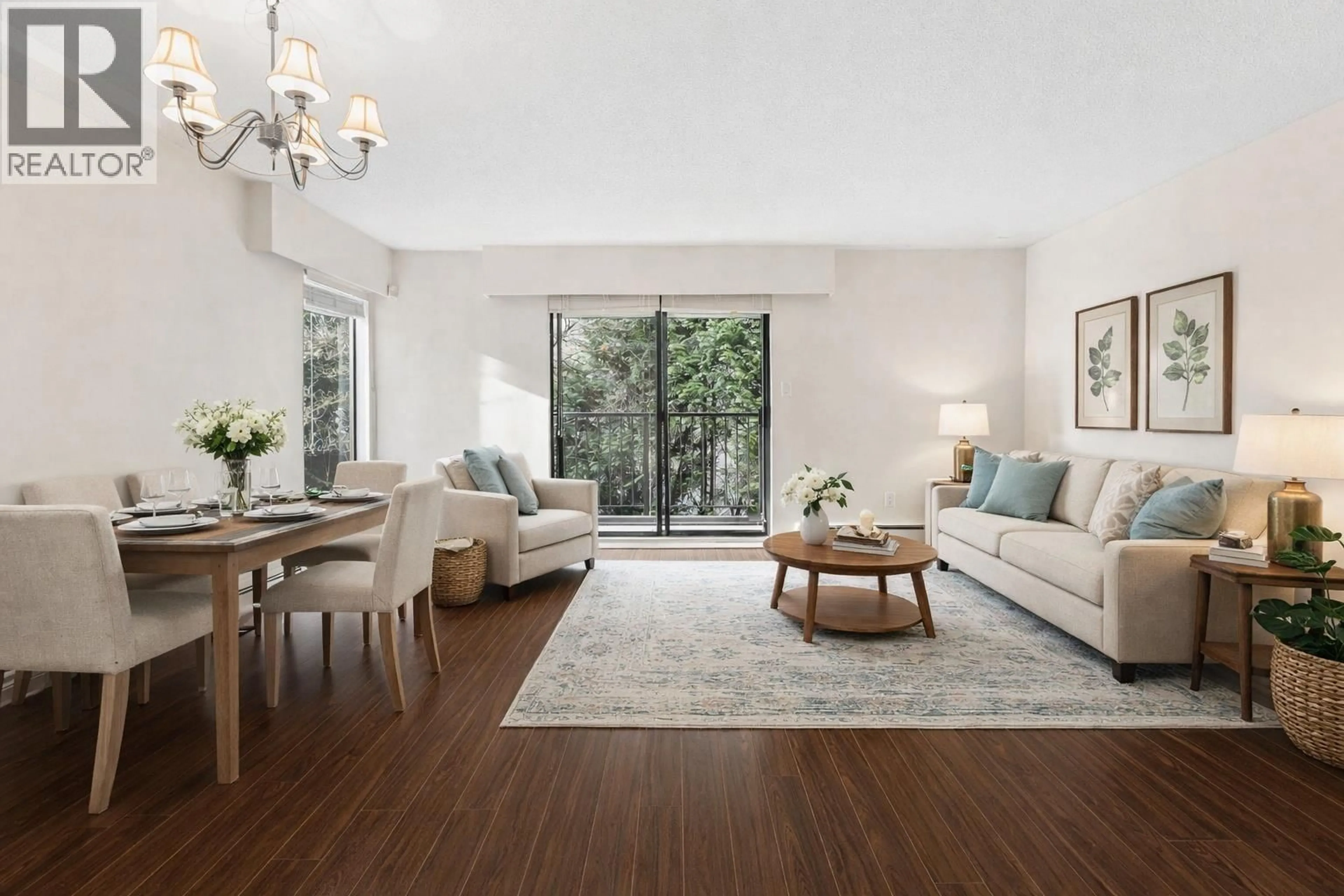 Living room with furniture, wood/laminate floor for 203 - 330 1ST STREET, North Vancouver British Columbia V7L1B5