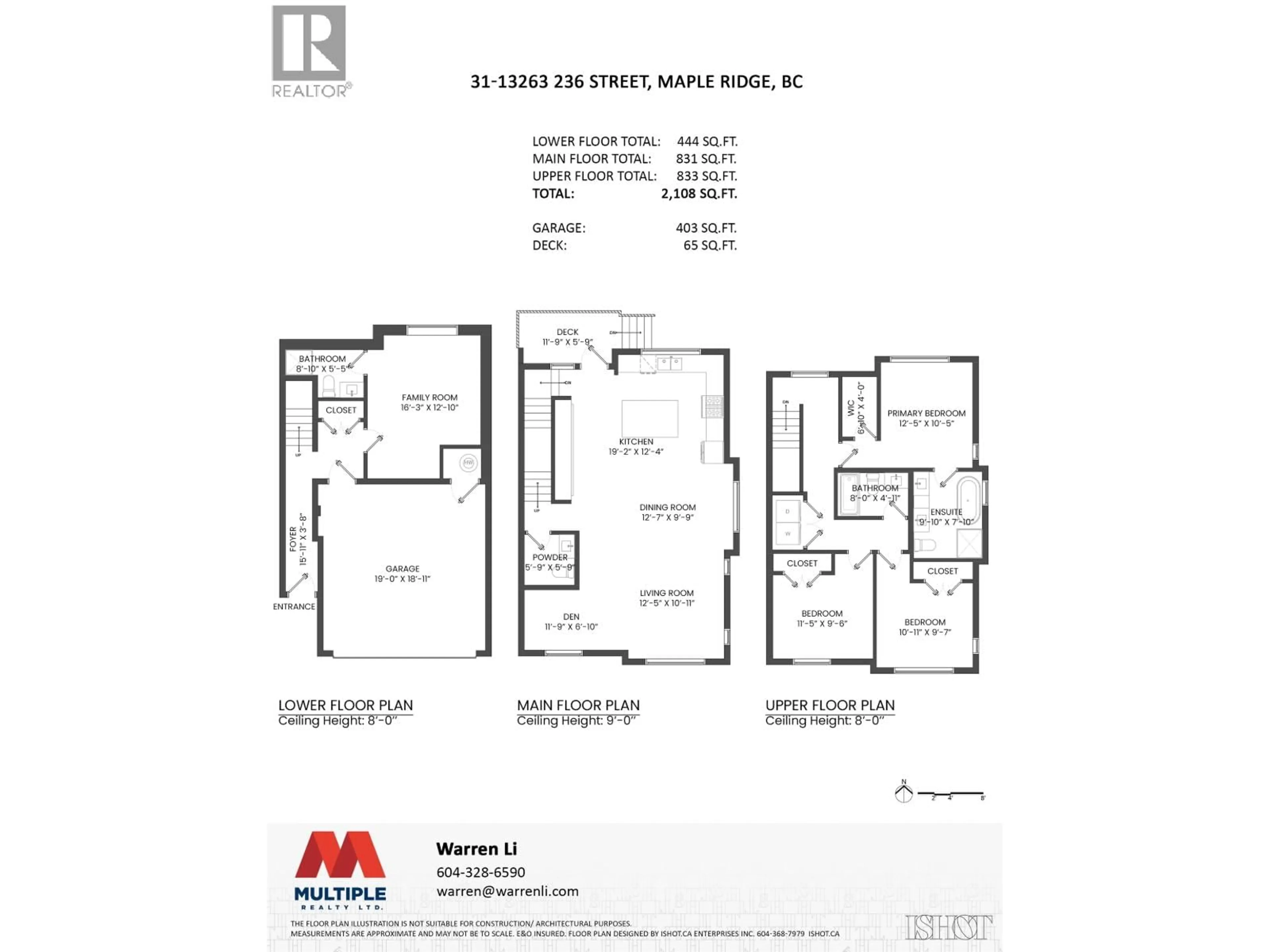 Floor plan for 31 - 13263 236 STREET, Maple Ridge British Columbia V4R0H3