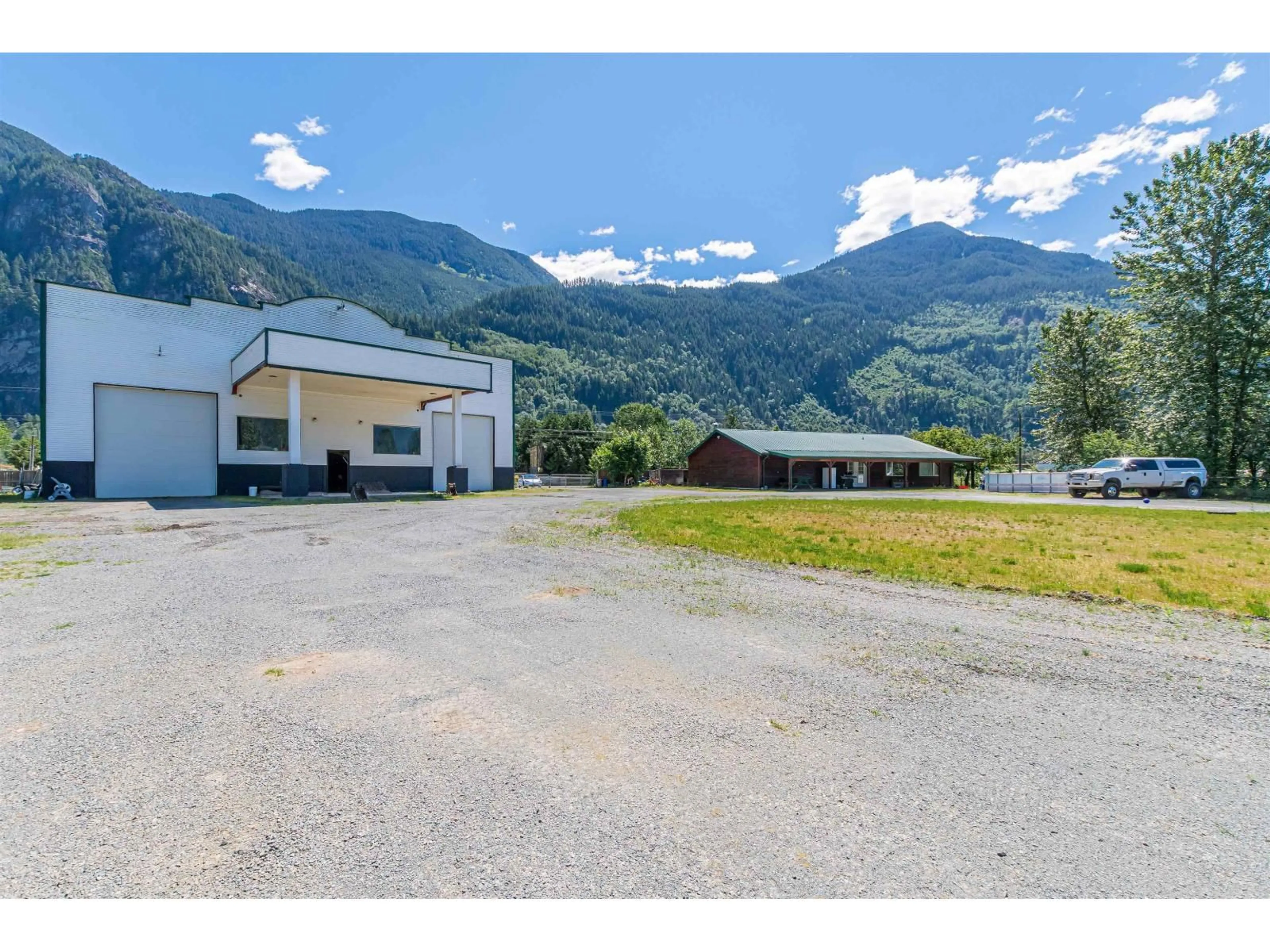 A pic from outside/outdoor area/front of a property/back of a property/a pic from drone, mountain view for 58465 LAIDLAW ROAD, Laidlaw British Columbia V0X1L2