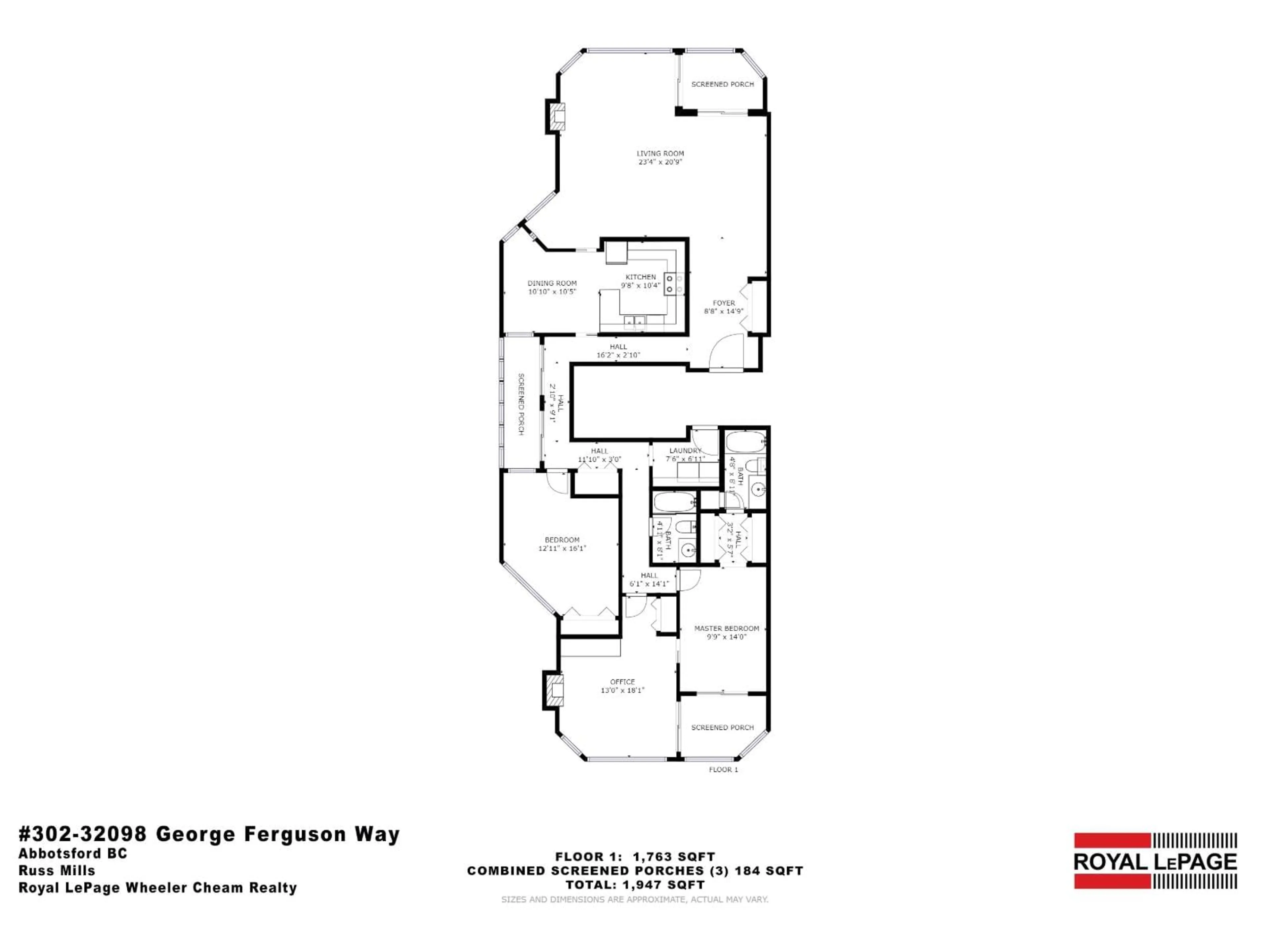 Floor plan for 302 - 32098 GEORGE FERGUSON WAY, Abbotsford British Columbia V2T2K6