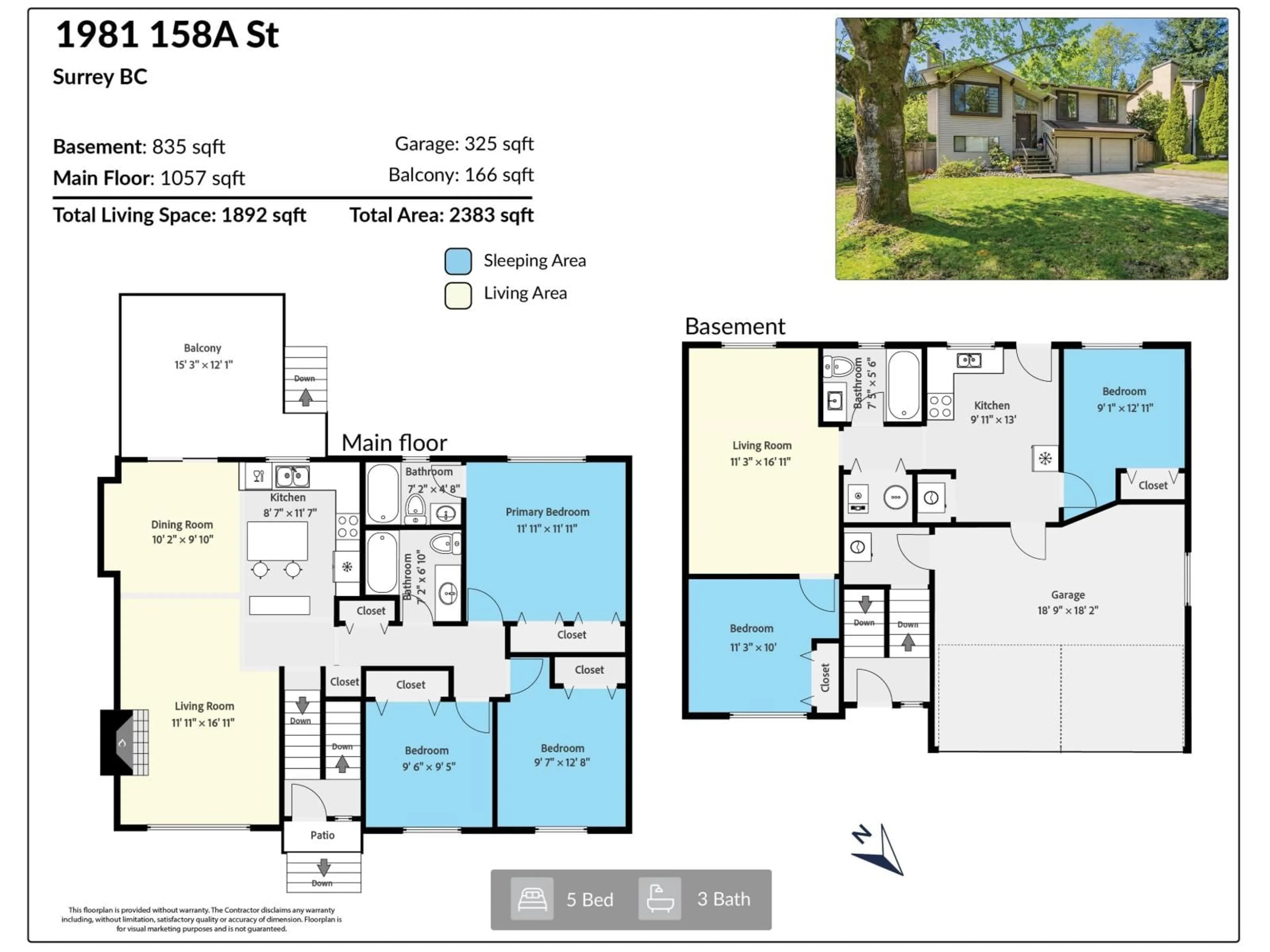 Floor plan for 1981 158A STREET, Surrey British Columbia V4A7M3