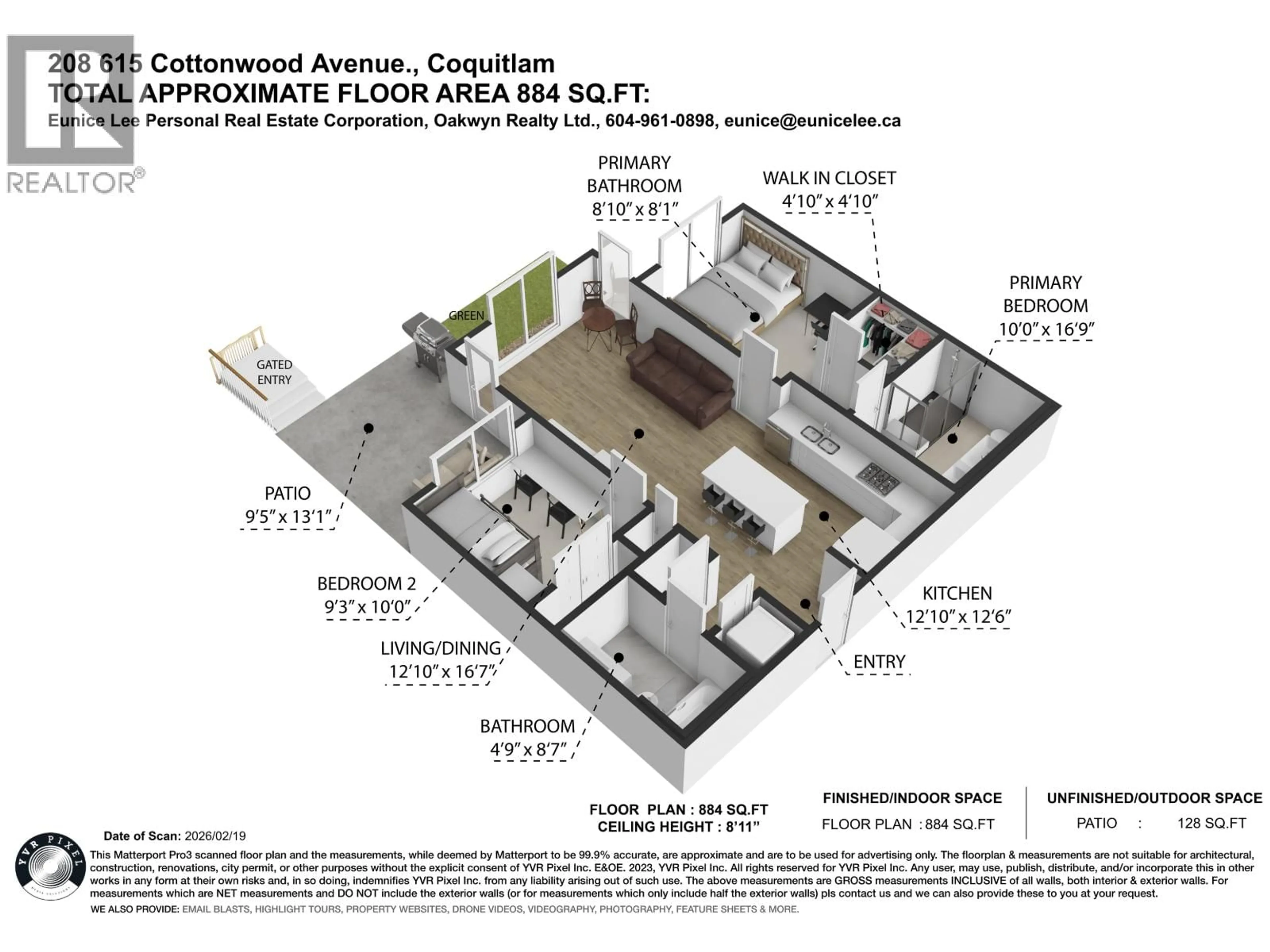 Floor plan for 208 - 615 COTTONWOOD AVENUE, Coquitlam British Columbia V3J2S5
