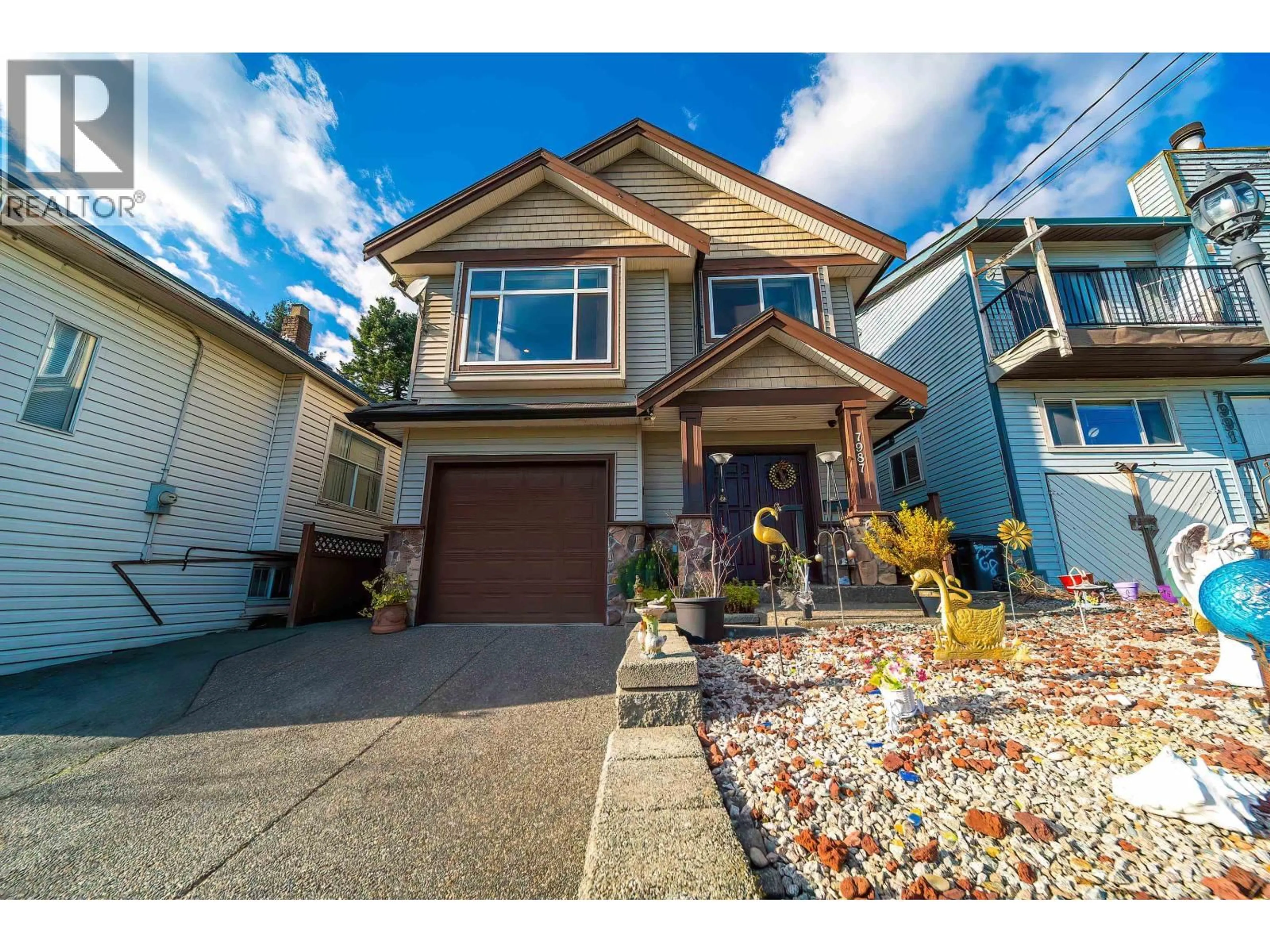 Home with vinyl exterior material, street for 7987 13TH AVE, Burnaby British Columbia V3N2E8