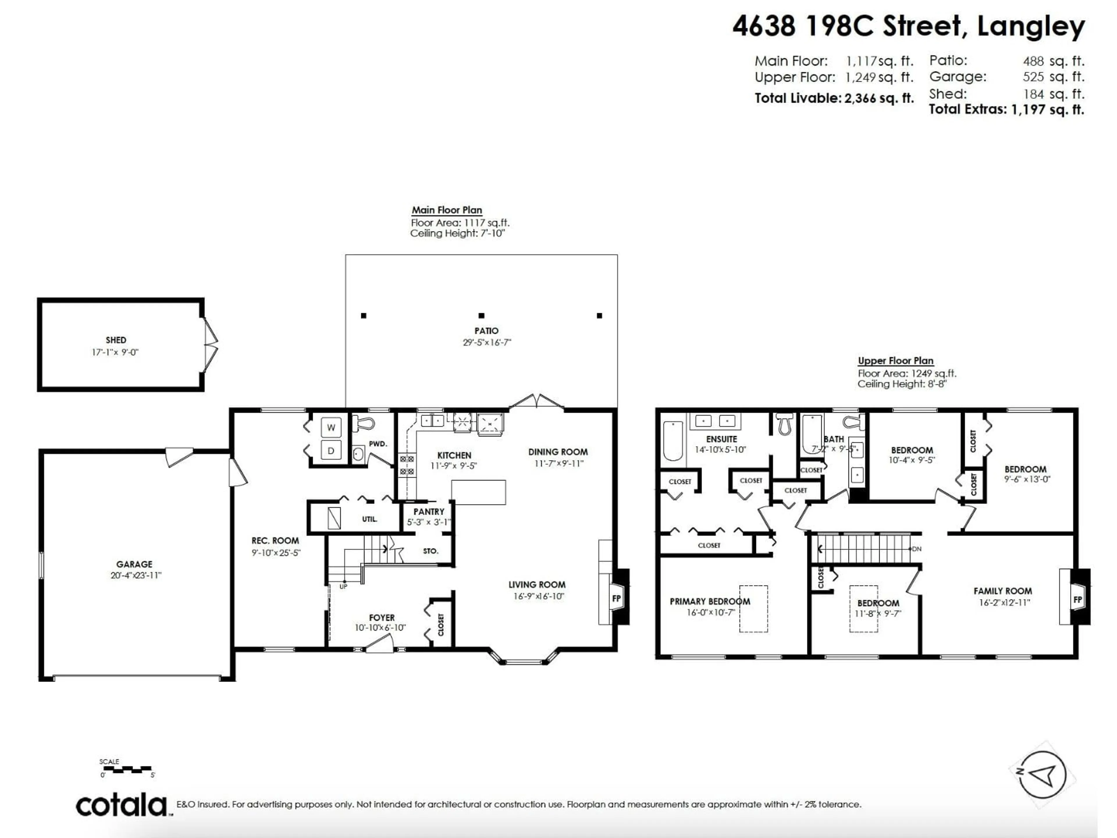 Floor plan for 4638 198C STREET, Langley British Columbia V3A5S4