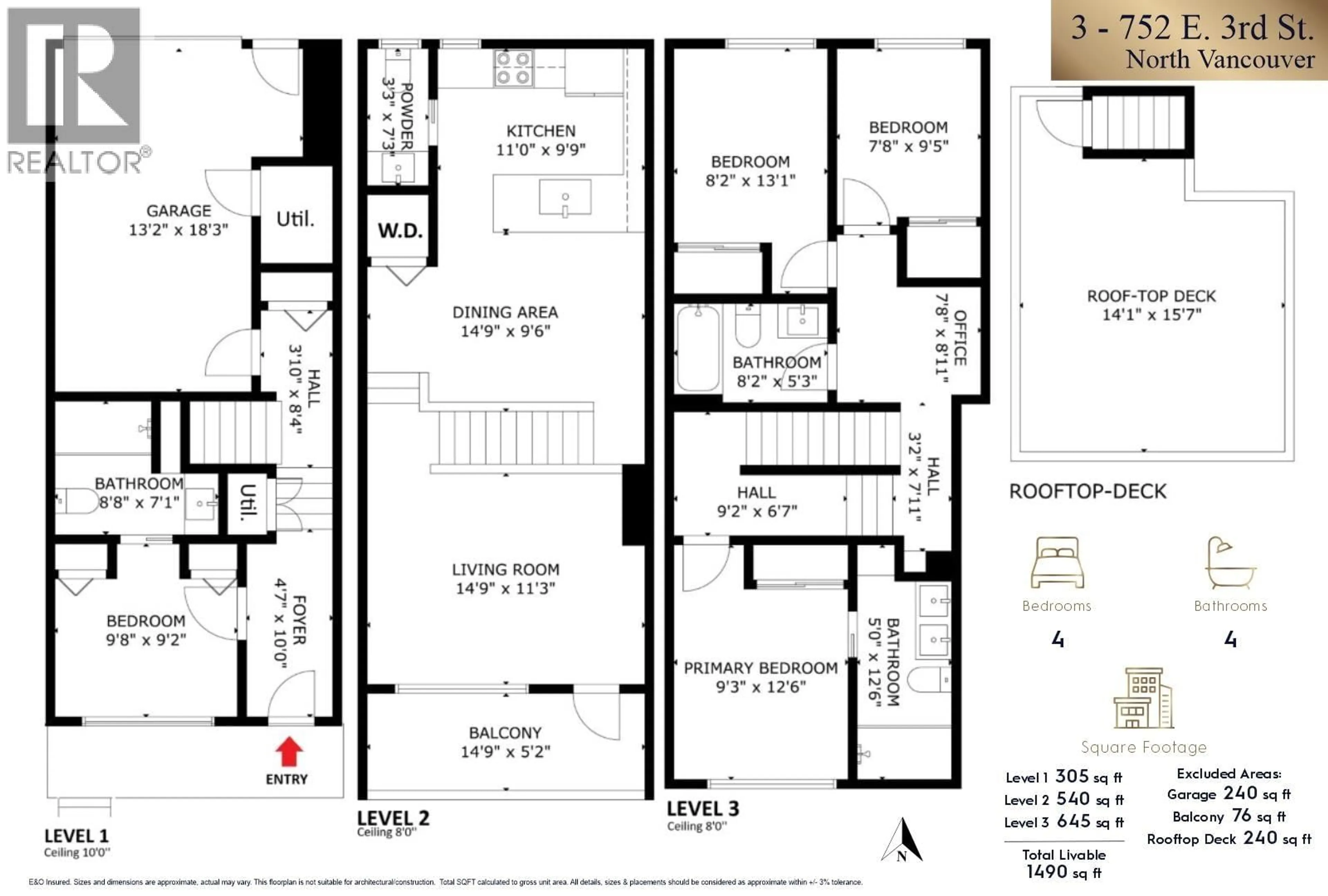Floor plan for 3 - 752 3RD STREET, North Vancouver British Columbia V7L1G9